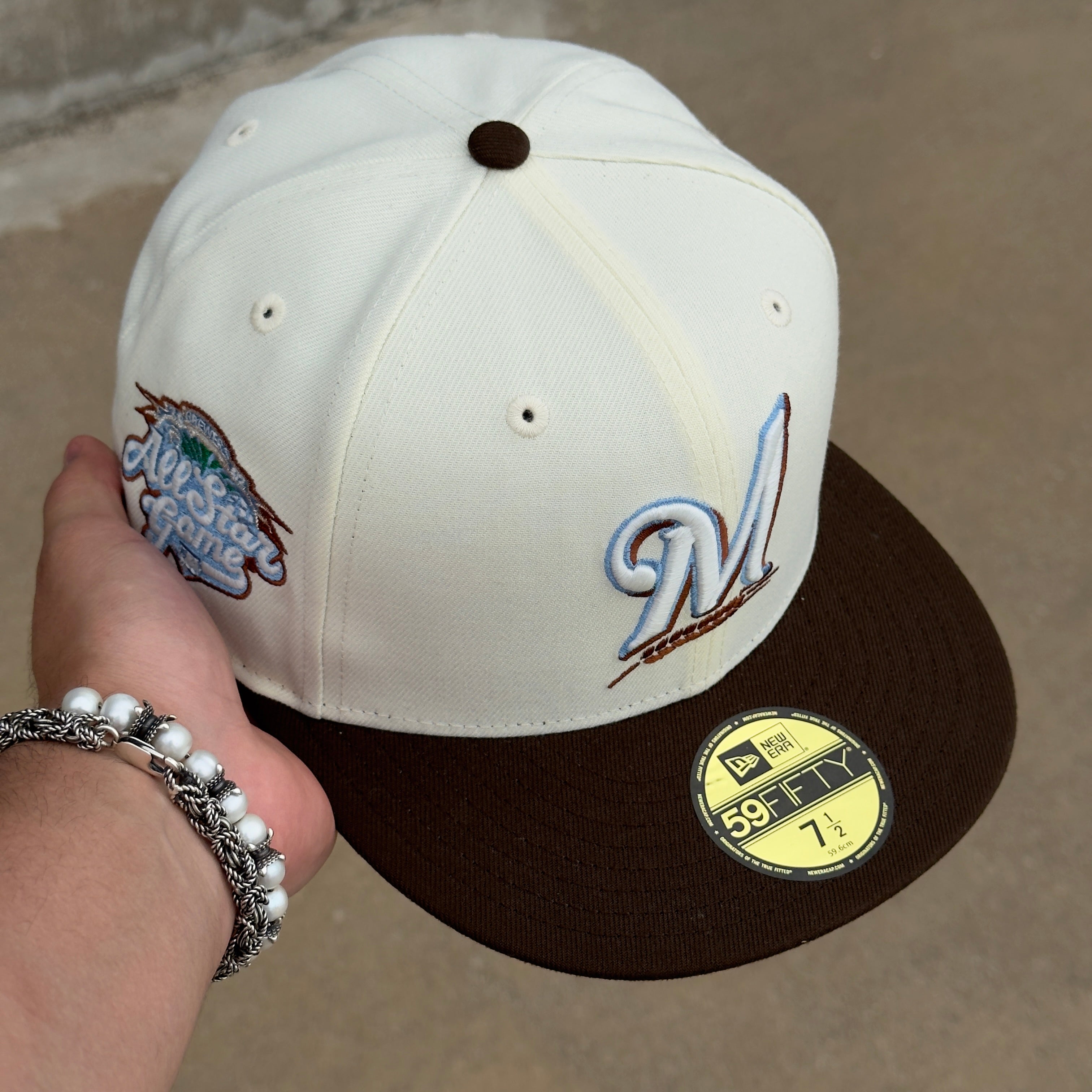 1/2 NEW Chrome Milwaukee Brewers All Star Game 59fifty New Era Fitted Hat Cap