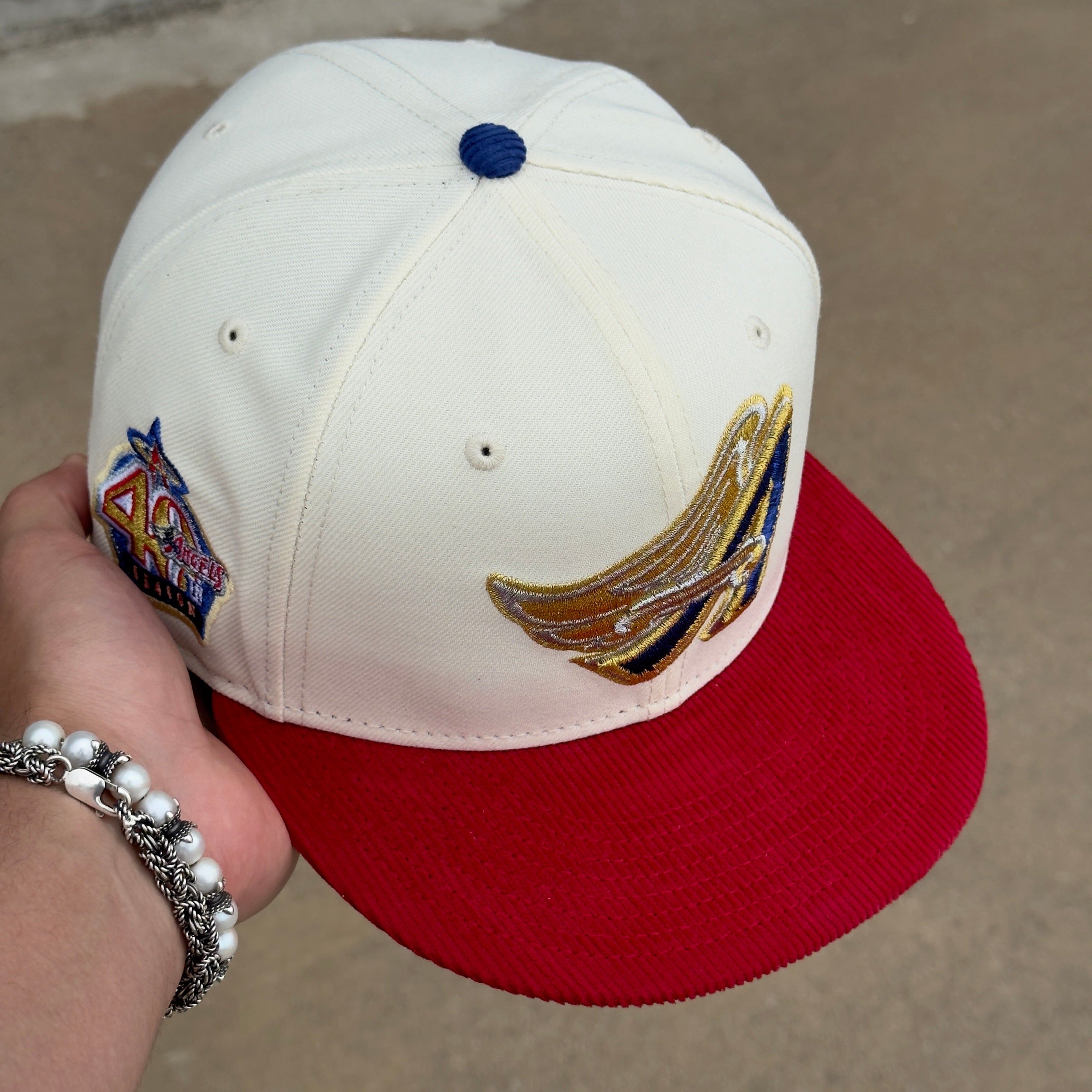 1/2 NEW Chrome Los Angeles Angels 40th Season Corduroy 59fifty New Era Fitted Hat Cap
