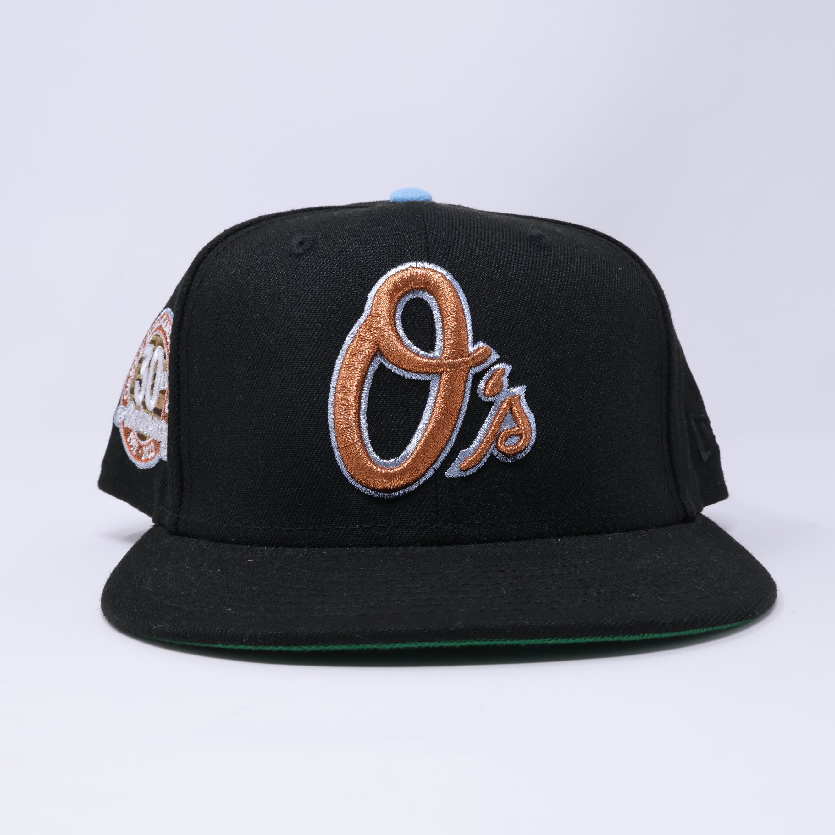 USED 3/4 Black Baltimore Orioles 30th Anniversary 59fifty New Era Fitted Hat Cap