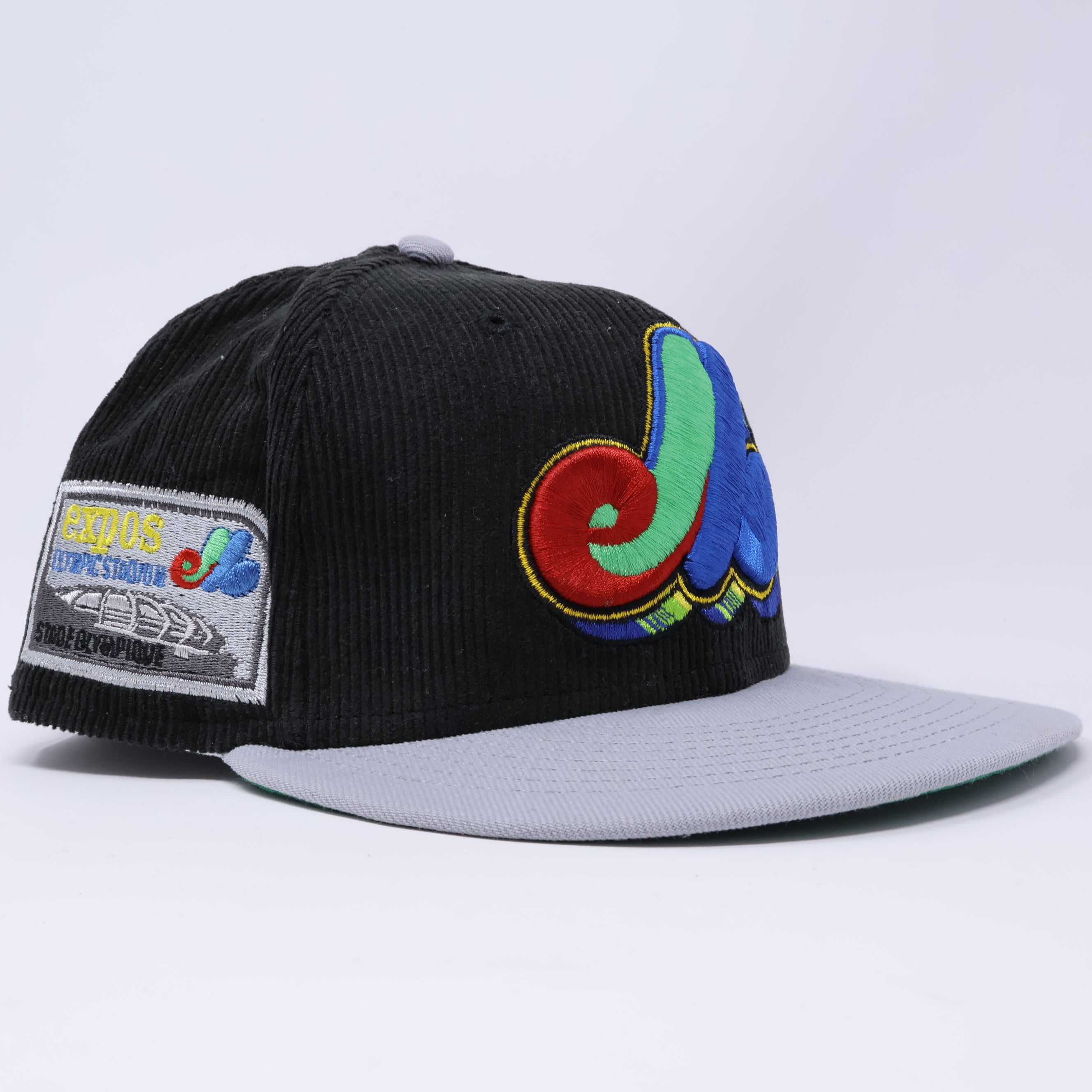 USED 1/8 Black Montreal Expos Olympic Stadium 59fifty New Era Fitted Hat Cap