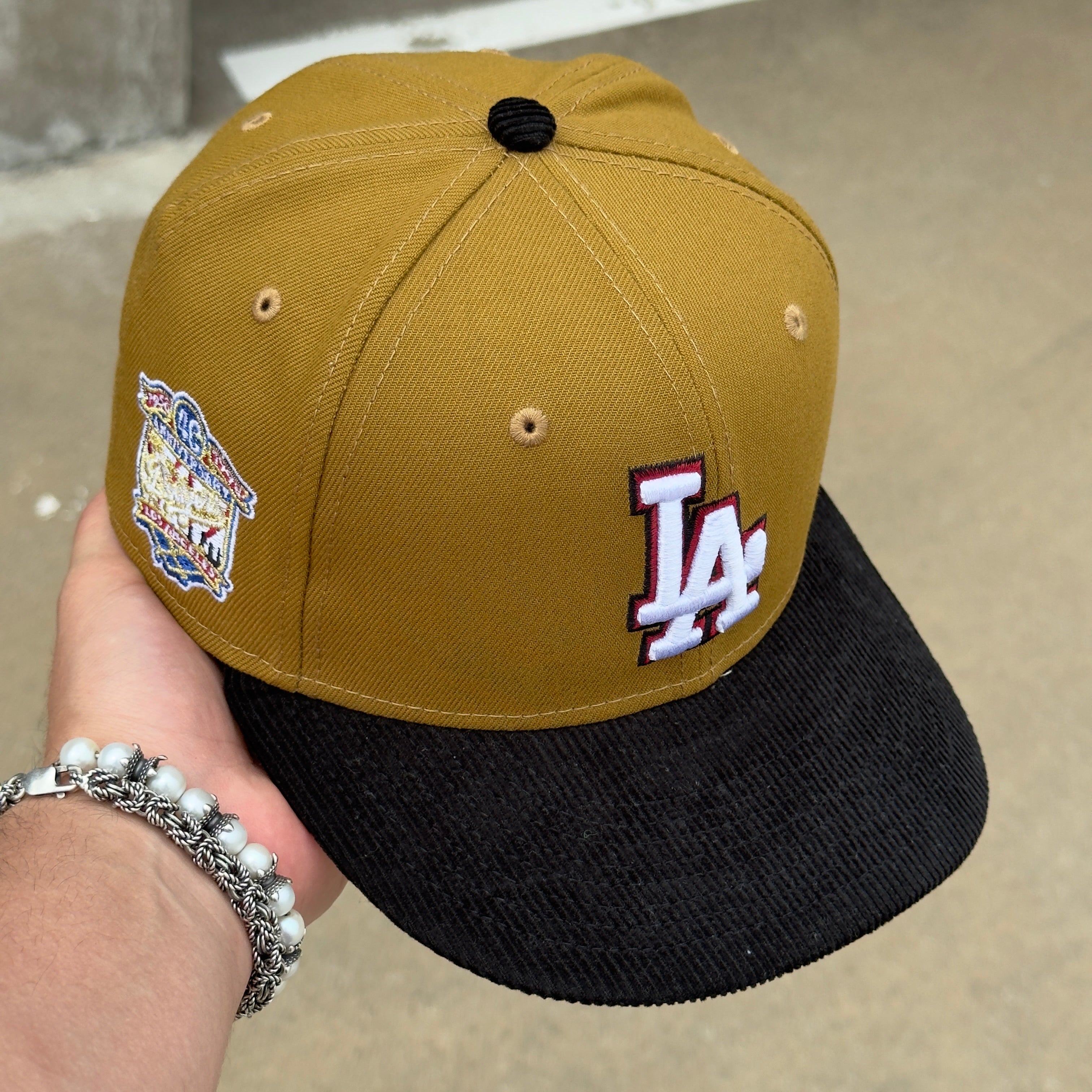 1/8 USED Brown Los Angeles Dodgers 40th Anniversary 59fifty New Era Fitted Hat Cap