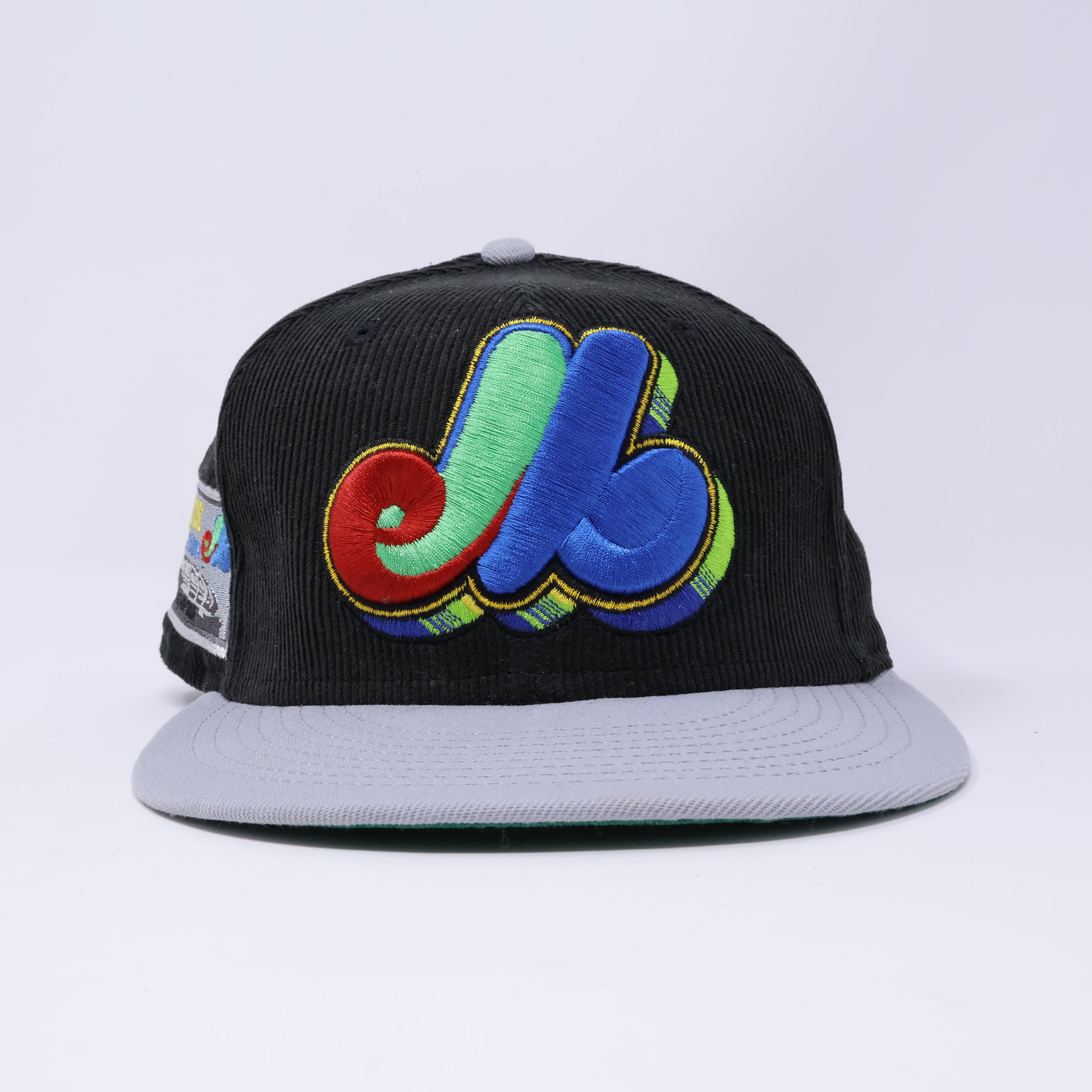 USED 1/8 Black Montreal Expos Olympic Stadium 59fifty New Era Fitted Hat Cap
