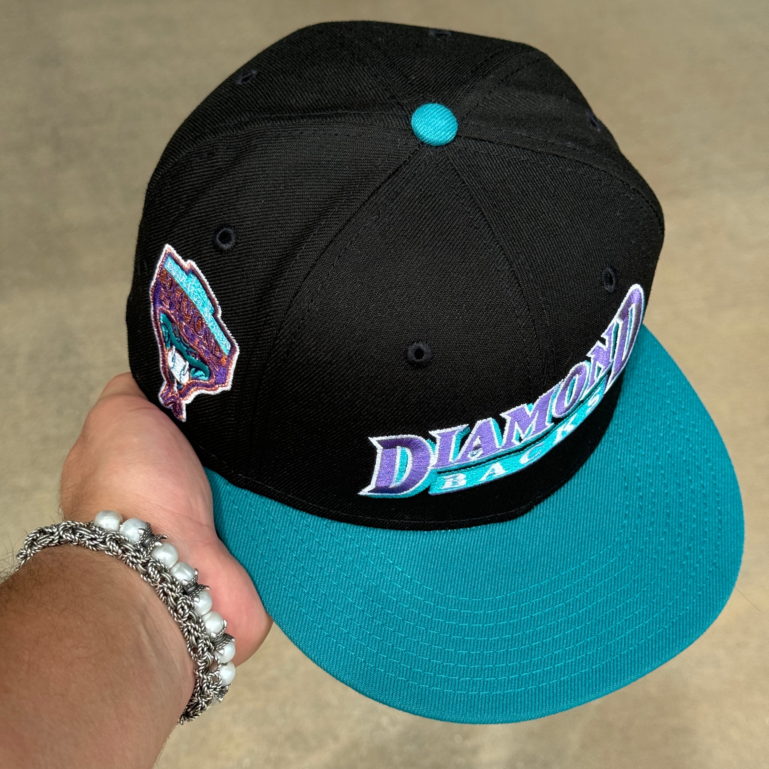 USED 1/8 Black Arizona Diamondbacks 1998 Inaugural Season 59fifty New Era Fitted Hat Cap