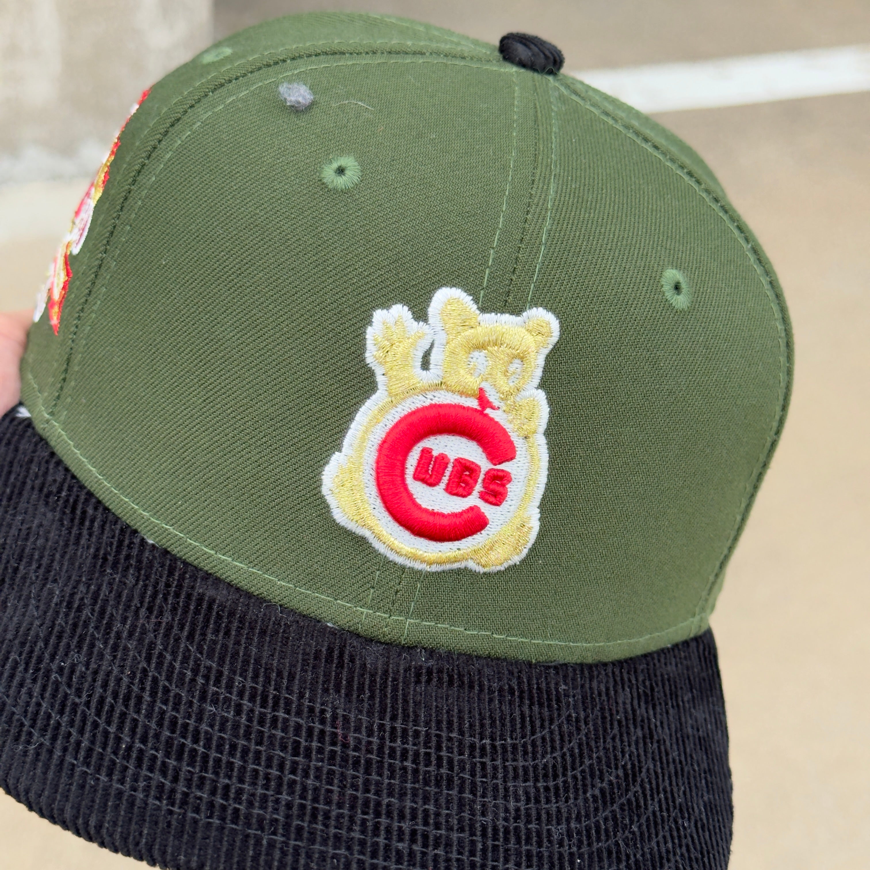 1/8 USED Green Chicago Cubs 1990 All Star Game Corduroy 59fifty New Era Fitted Hat Cap