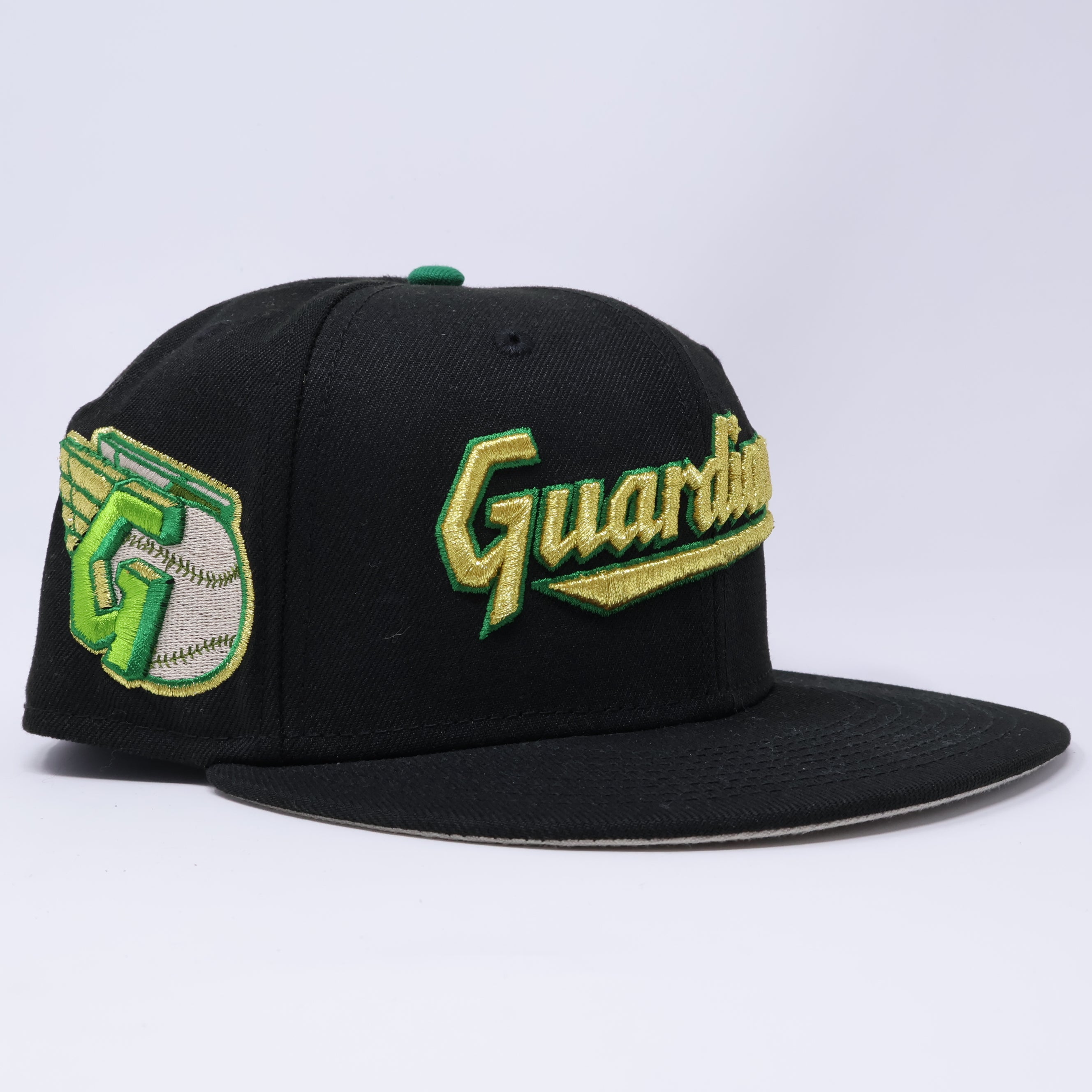 USED 1/8 Black Cleveland Guardians G Logo 59fifty New Era Fitted Hat Cap