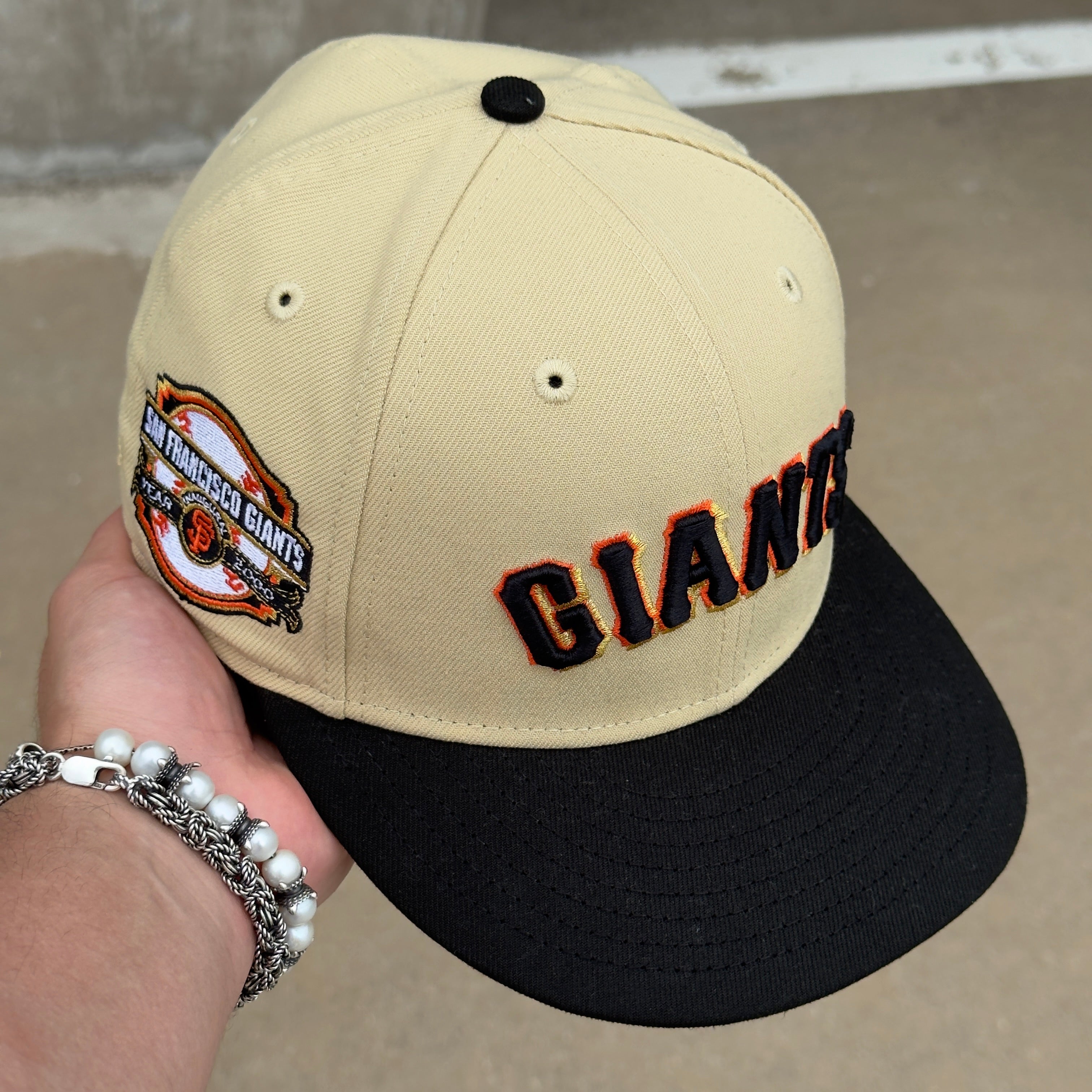 1/8 USED Gold San Francisco Giants Year 2000 59fifty New Era Fitted Hat Cap