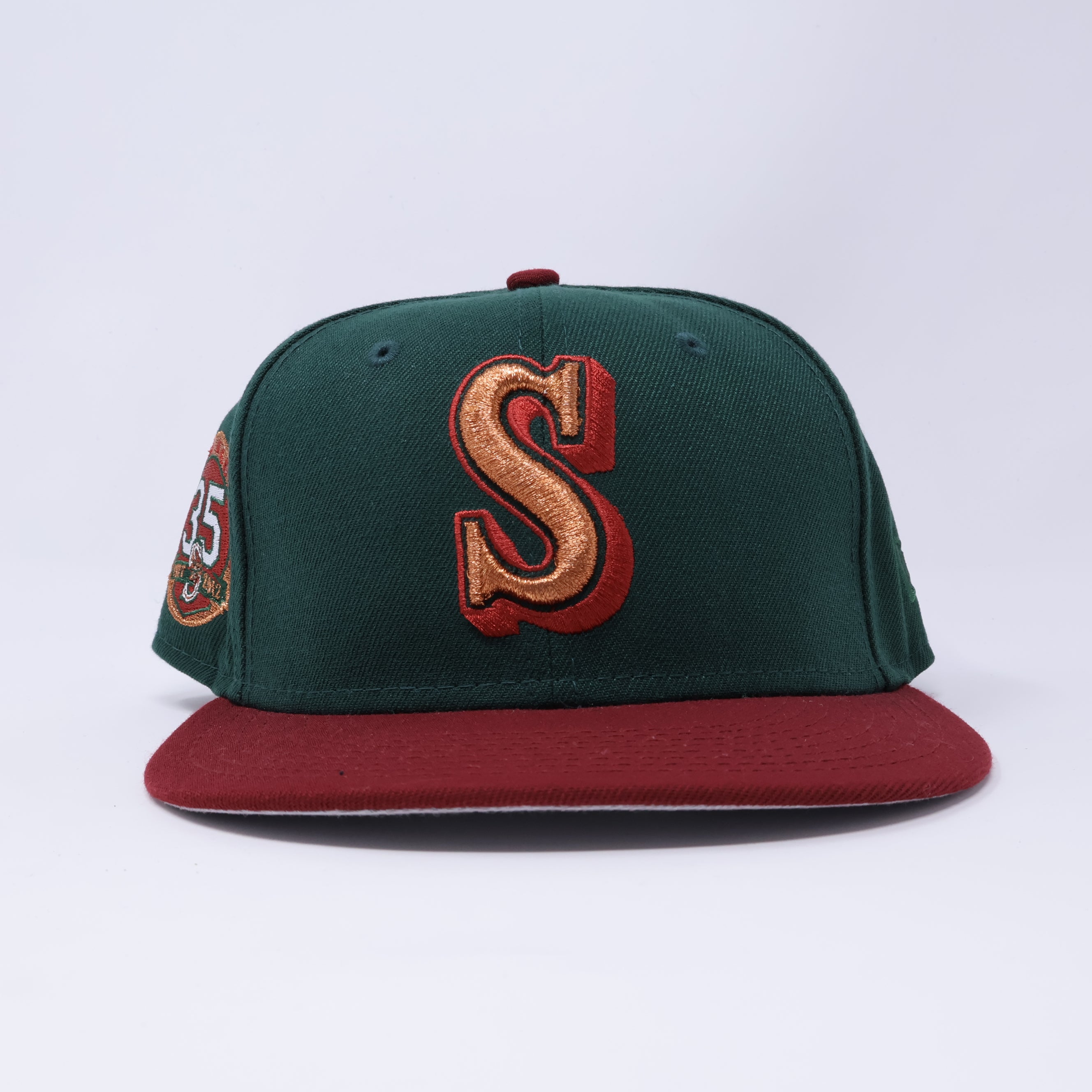 USED 1/8 Green Seattle Mariners 35th Anniversary 59fifty New Era Fitted Hat Cap