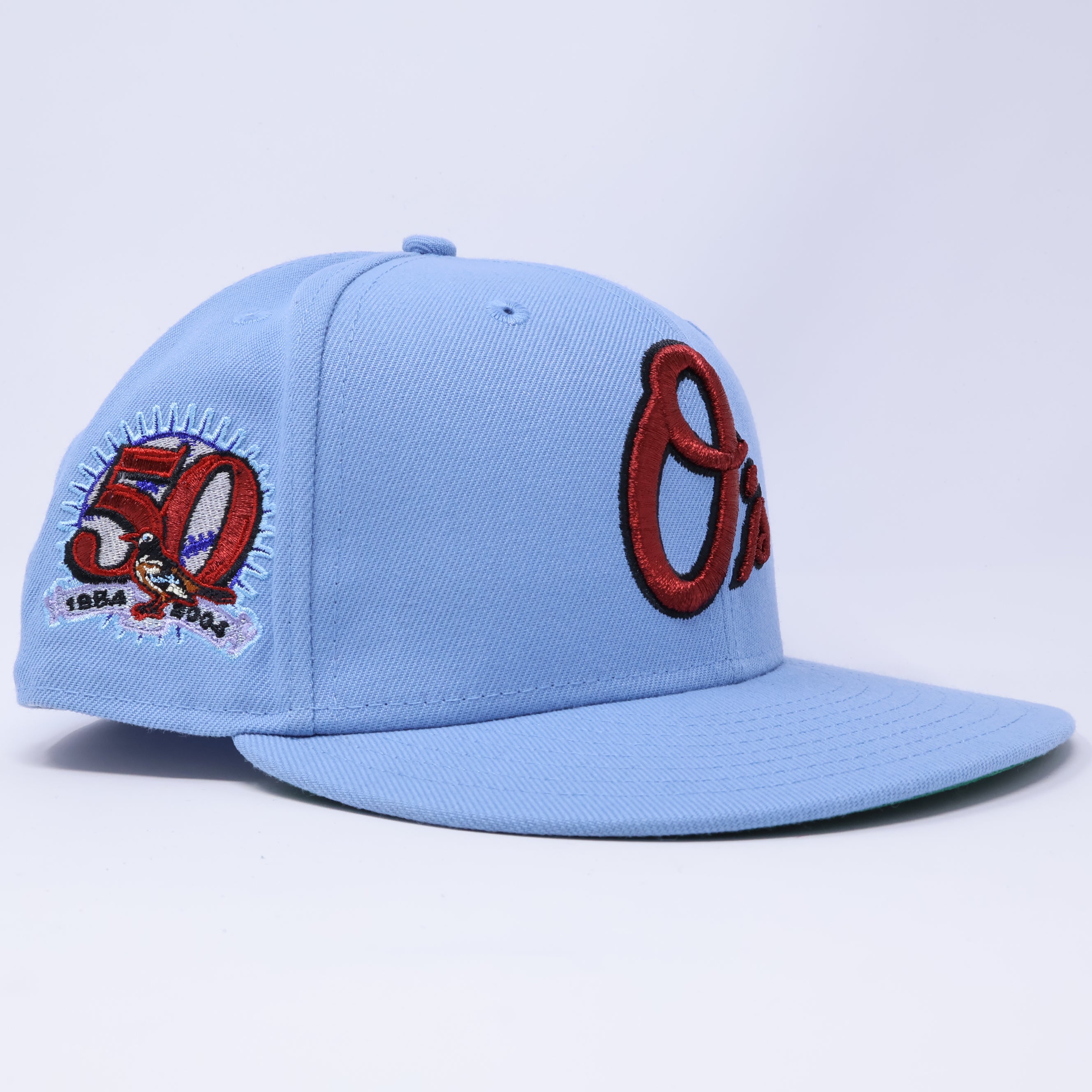 USED 5/8 Blue Baltimore Orioles 50th Anniversary 59fifty New Era Fitted Hat Cap