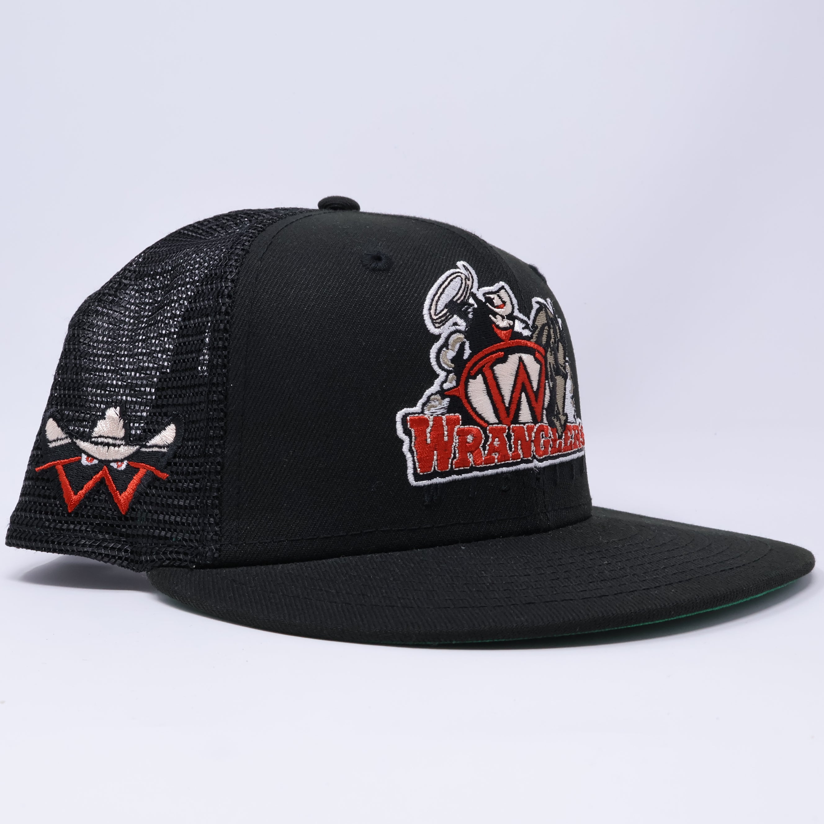 USED 1/4 Black Trucker Wichita Wranglers Minor League 59fifty New Era Fitted Hat Cap