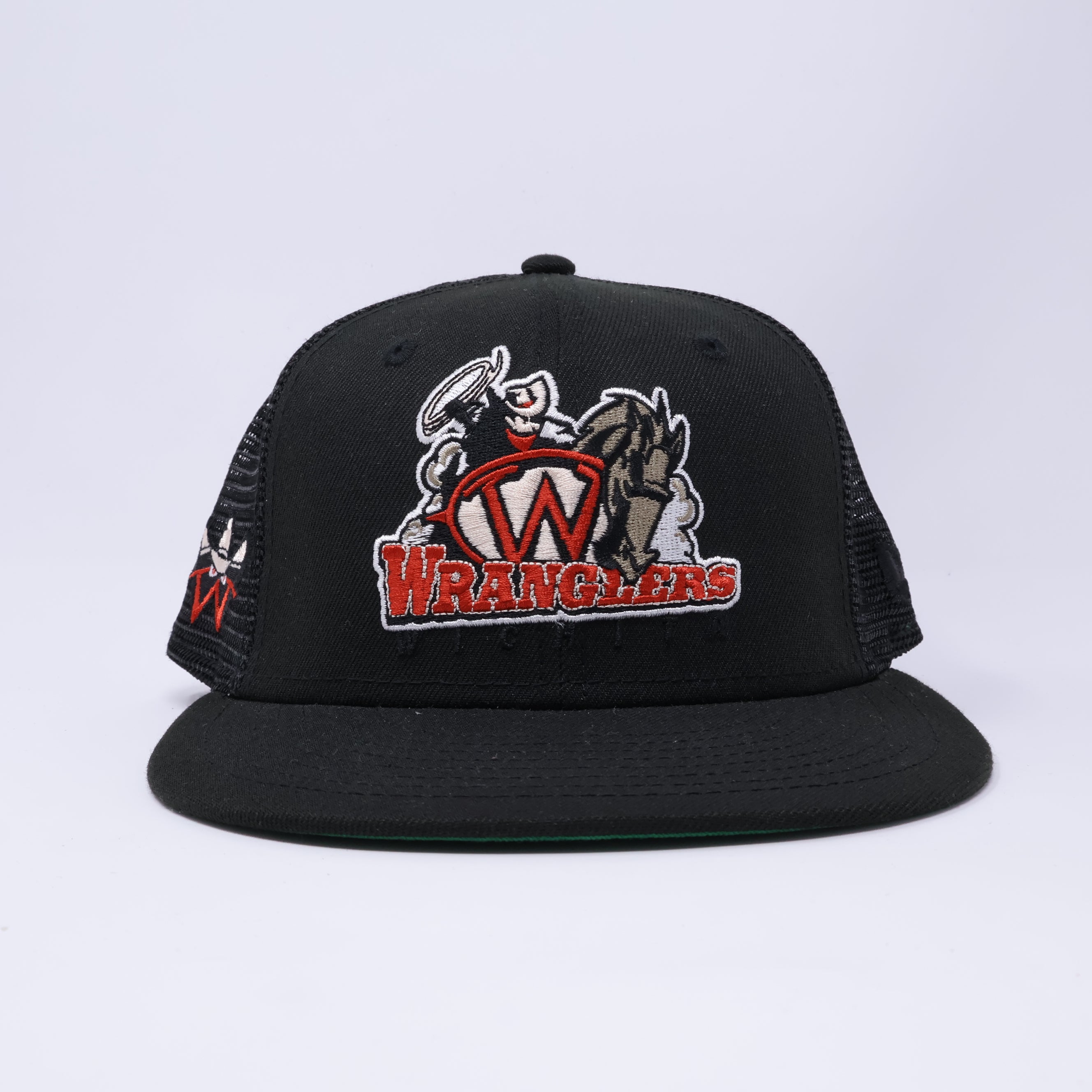 USED 1/4 Black Trucker Wichita Wranglers Minor League 59fifty New Era Fitted Hat Cap