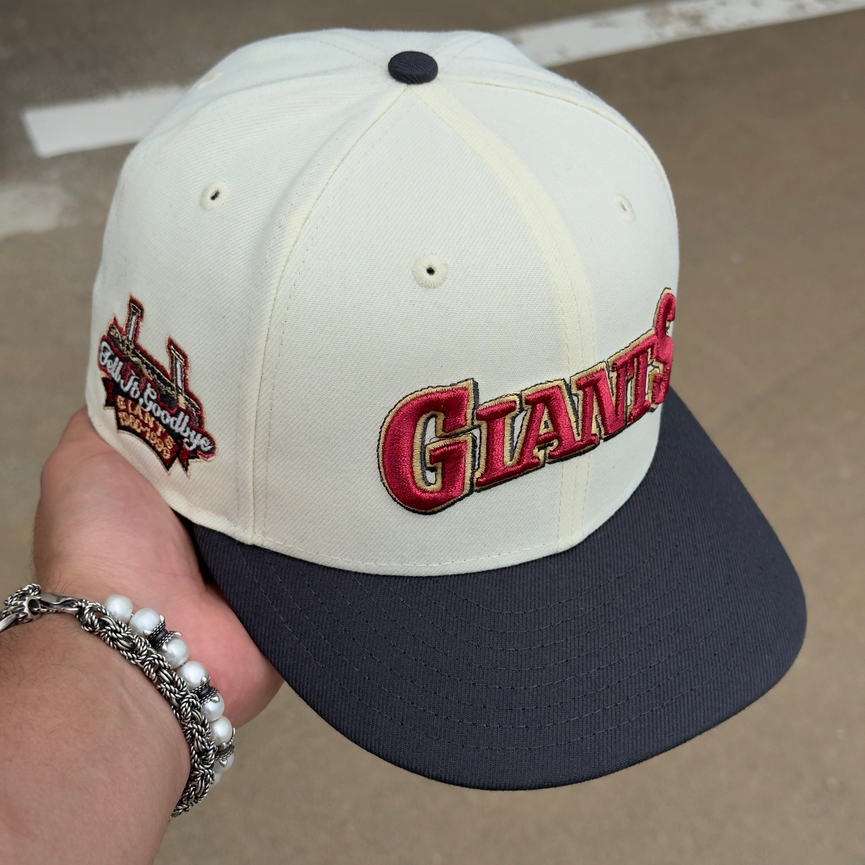 1/8 USED Chrome San Francisco Giants Tell it Goodbye 59fifty New Era Fitted Hat Cap