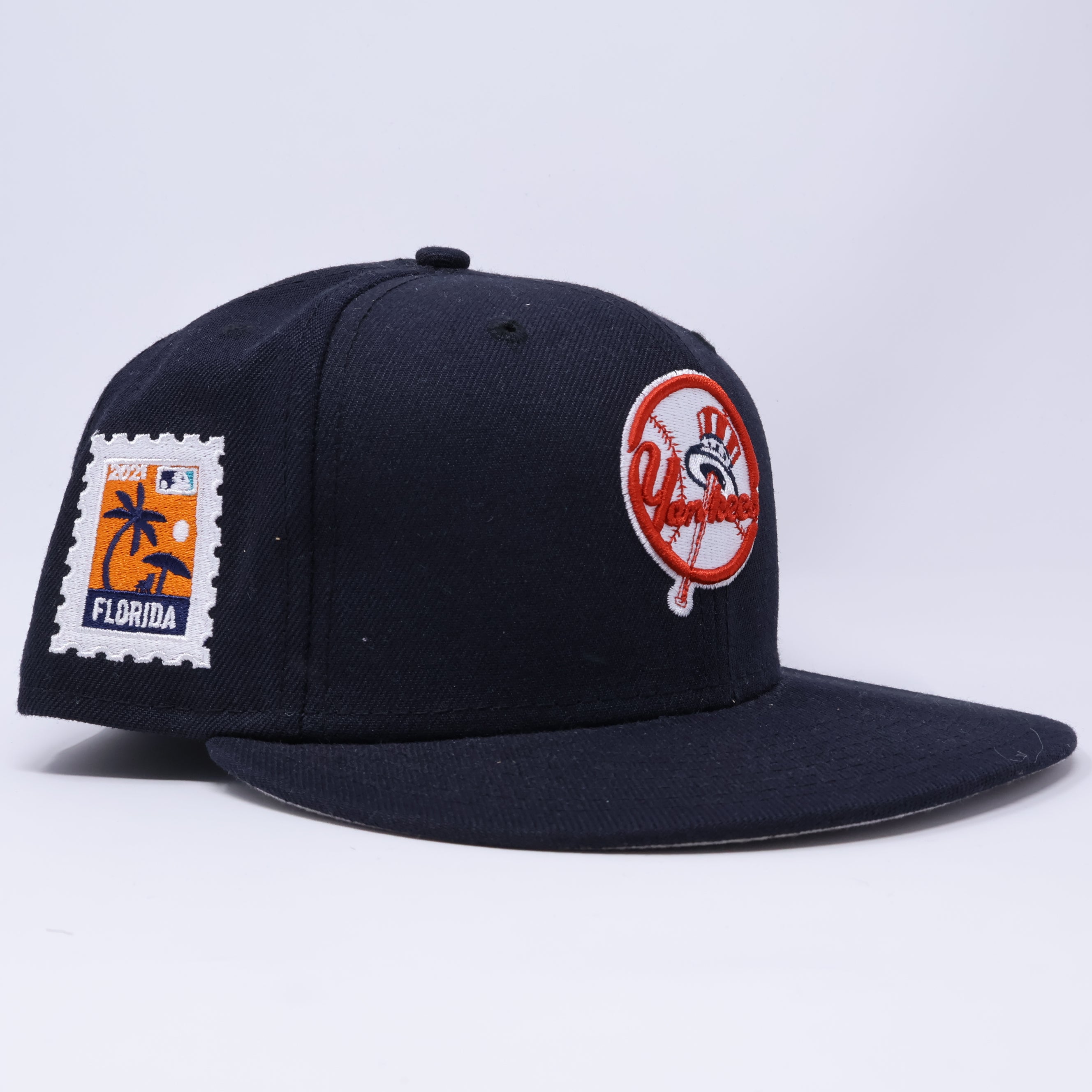 USED 5/8 Navy New York Yankees Florida 2021 59fifty New Era Fitted Hat Cap