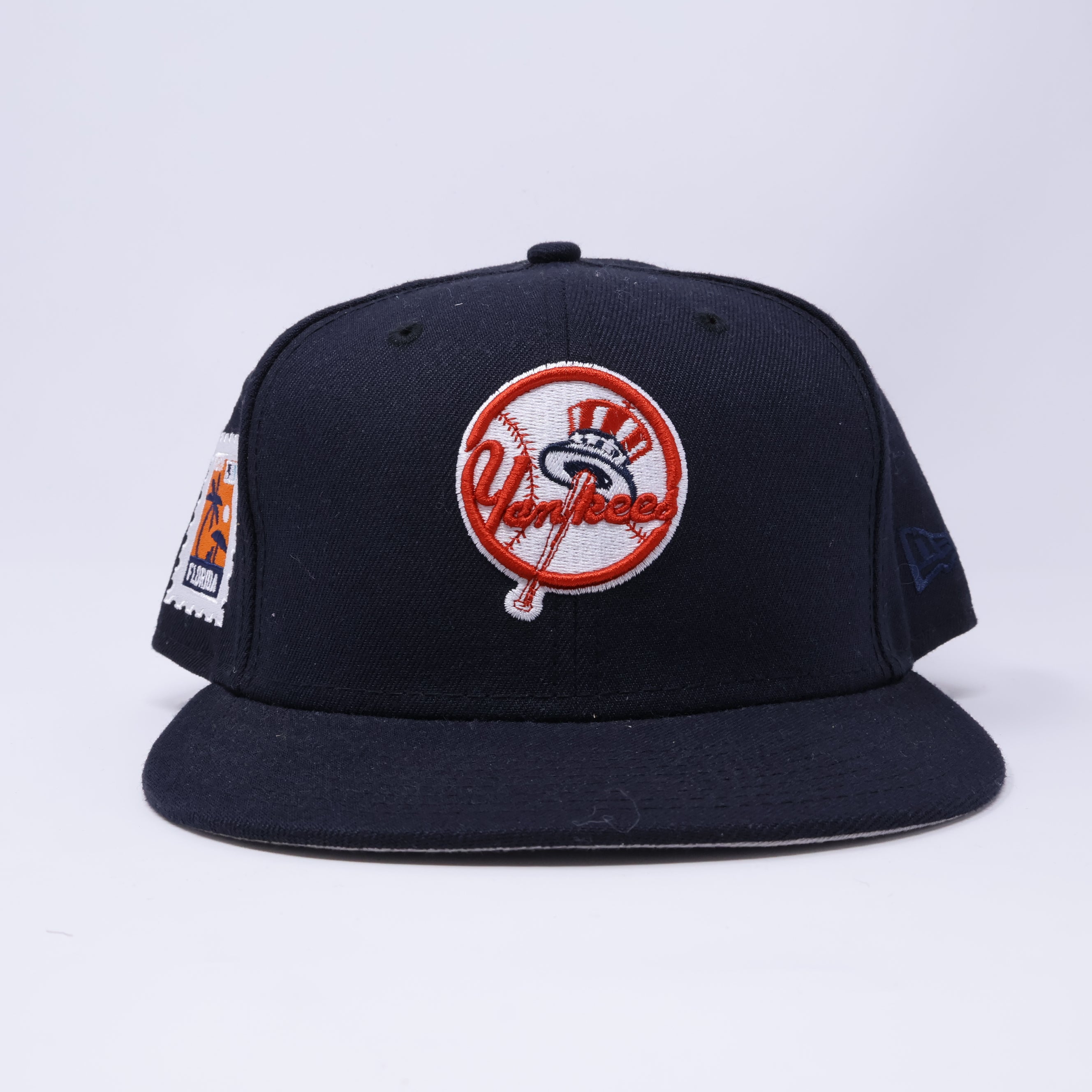 USED 5/8 Navy New York Yankees Florida 2021 59fifty New Era Fitted Hat Cap
