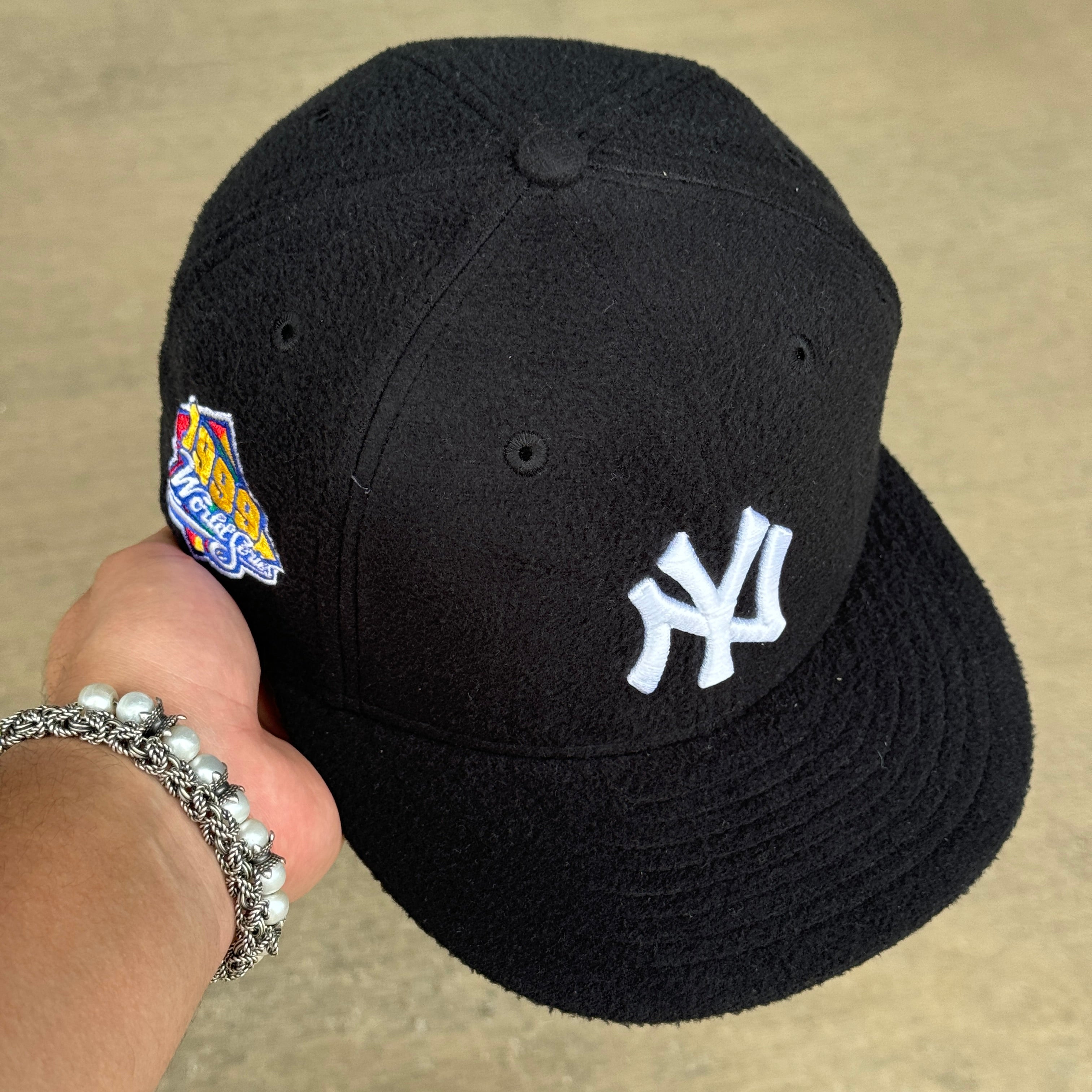 USED 1/4 Black Fleece New York Yankees 1999 World Series 59fifty New Era Fitted Hat Cap