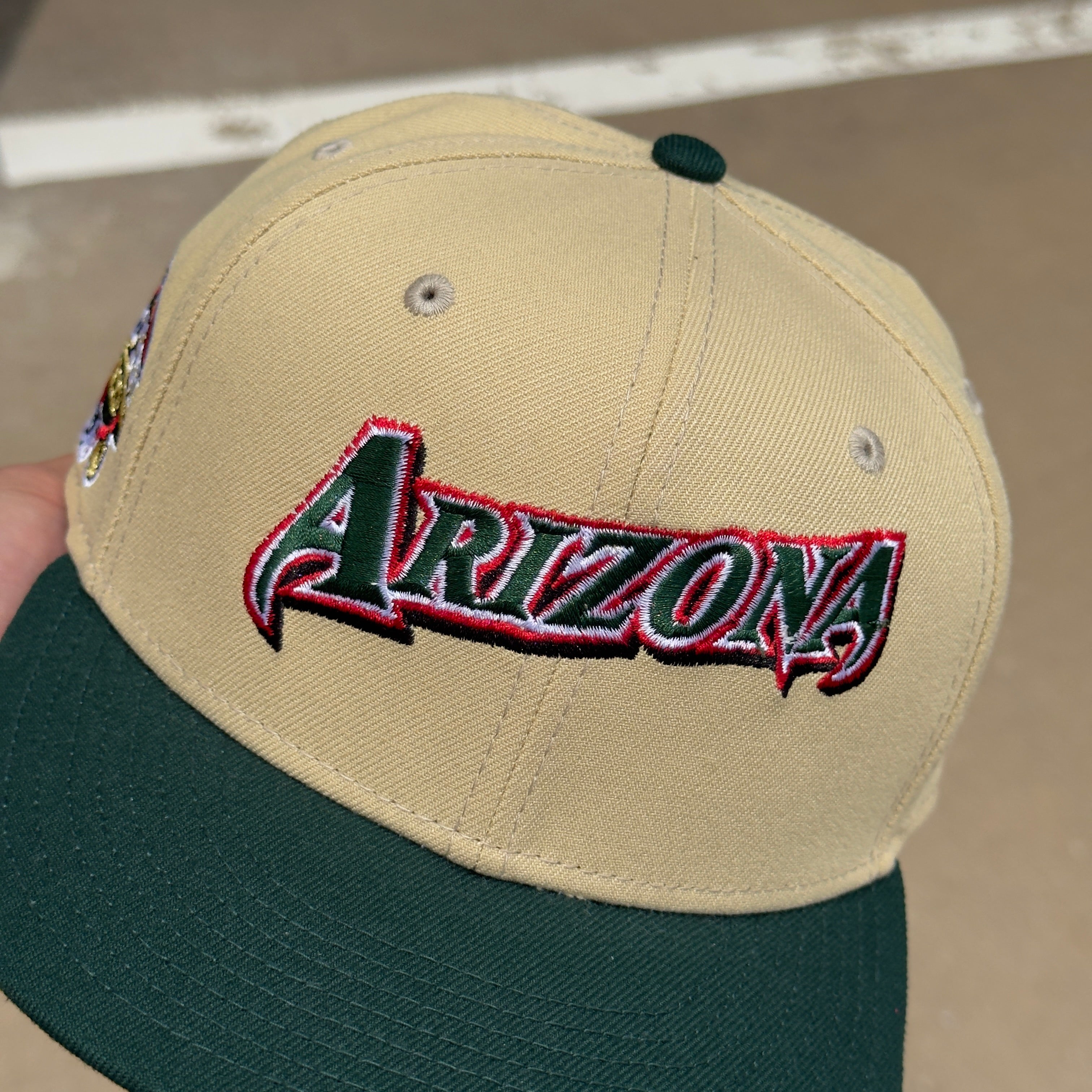 1/8 USED Gold Arizona Diamondbacks World Series 2001 59fifty New Era Fitted Hat Cap