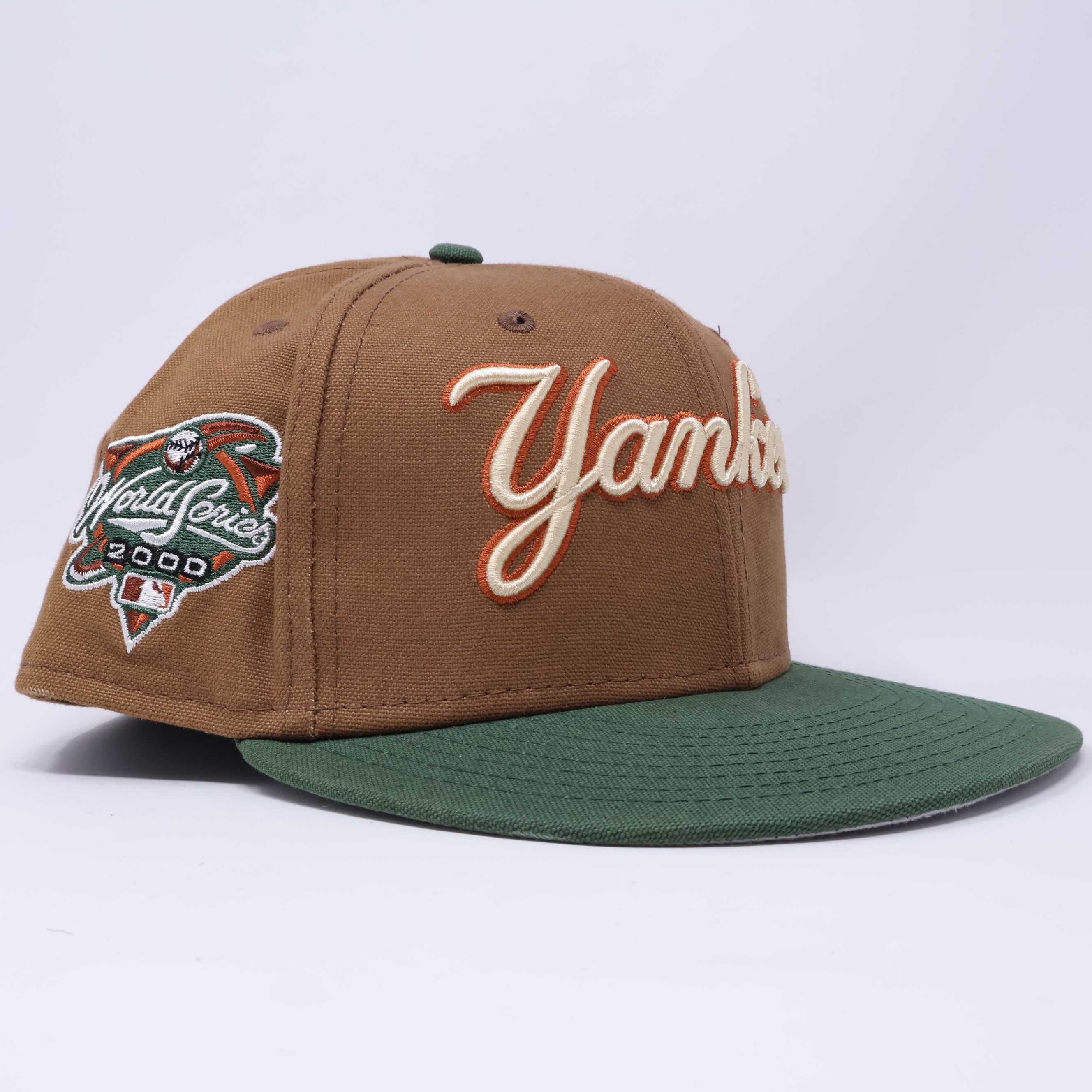 USED 3/4 Bronze New York Yankees 2000 World Series 59fifty New Era Fitted Hat Cap