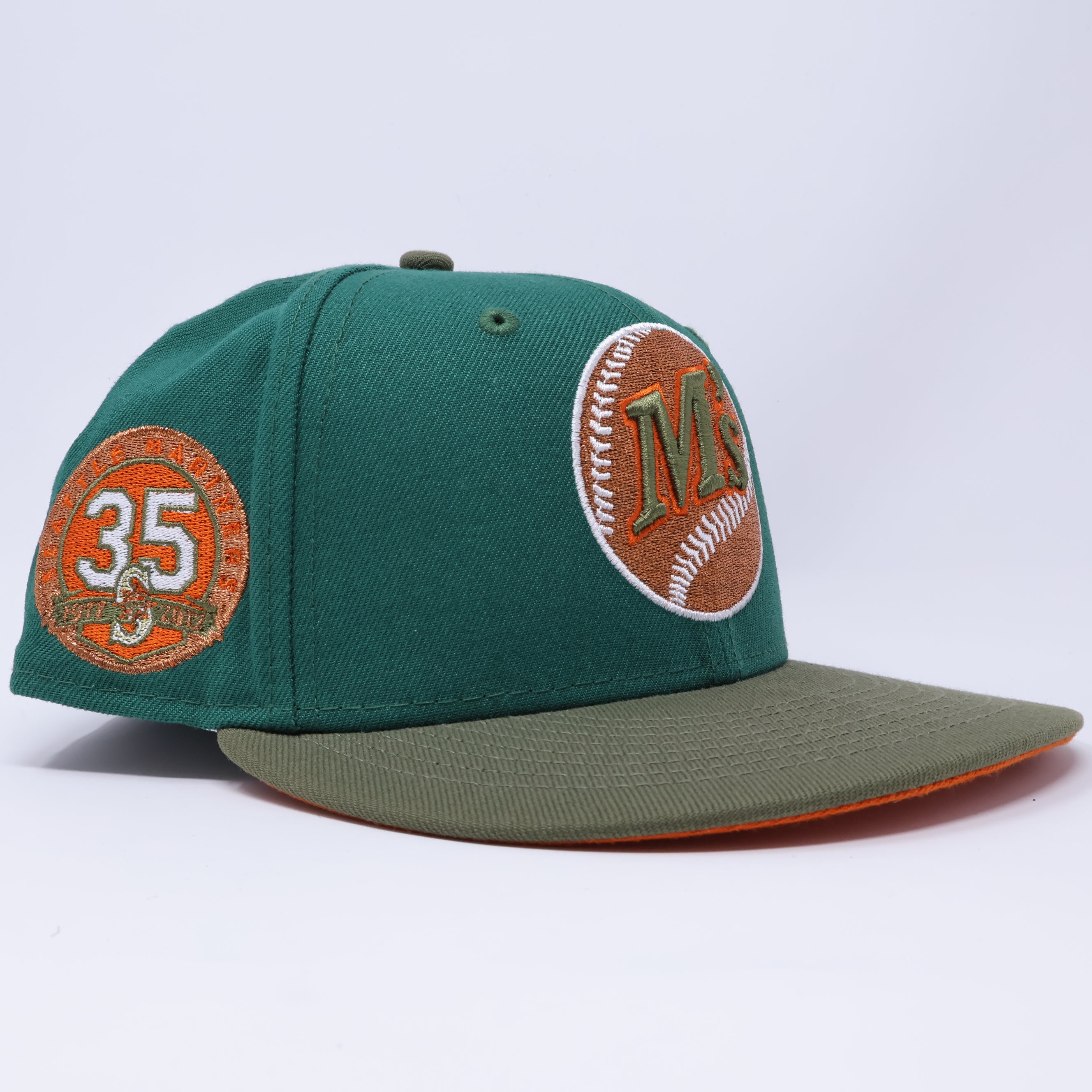 1/8 USED Green Seattle Mariners 35th Anniversary 59fifty New Era Fitted Hat Cap