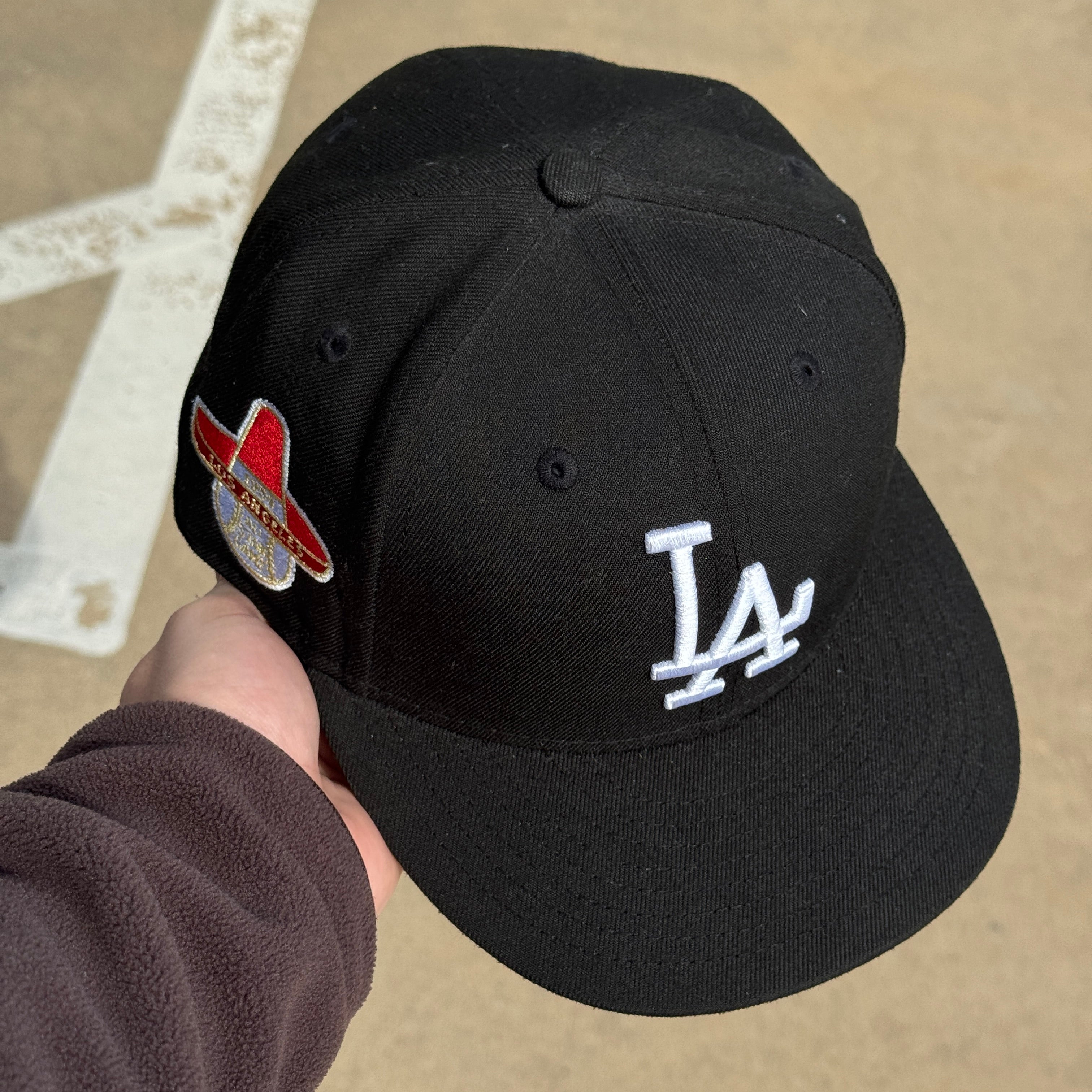 USED 1/2 Black Los Angeles Dodgers 1959 All Star Game 59fifty New Era Fitted Hat Cap