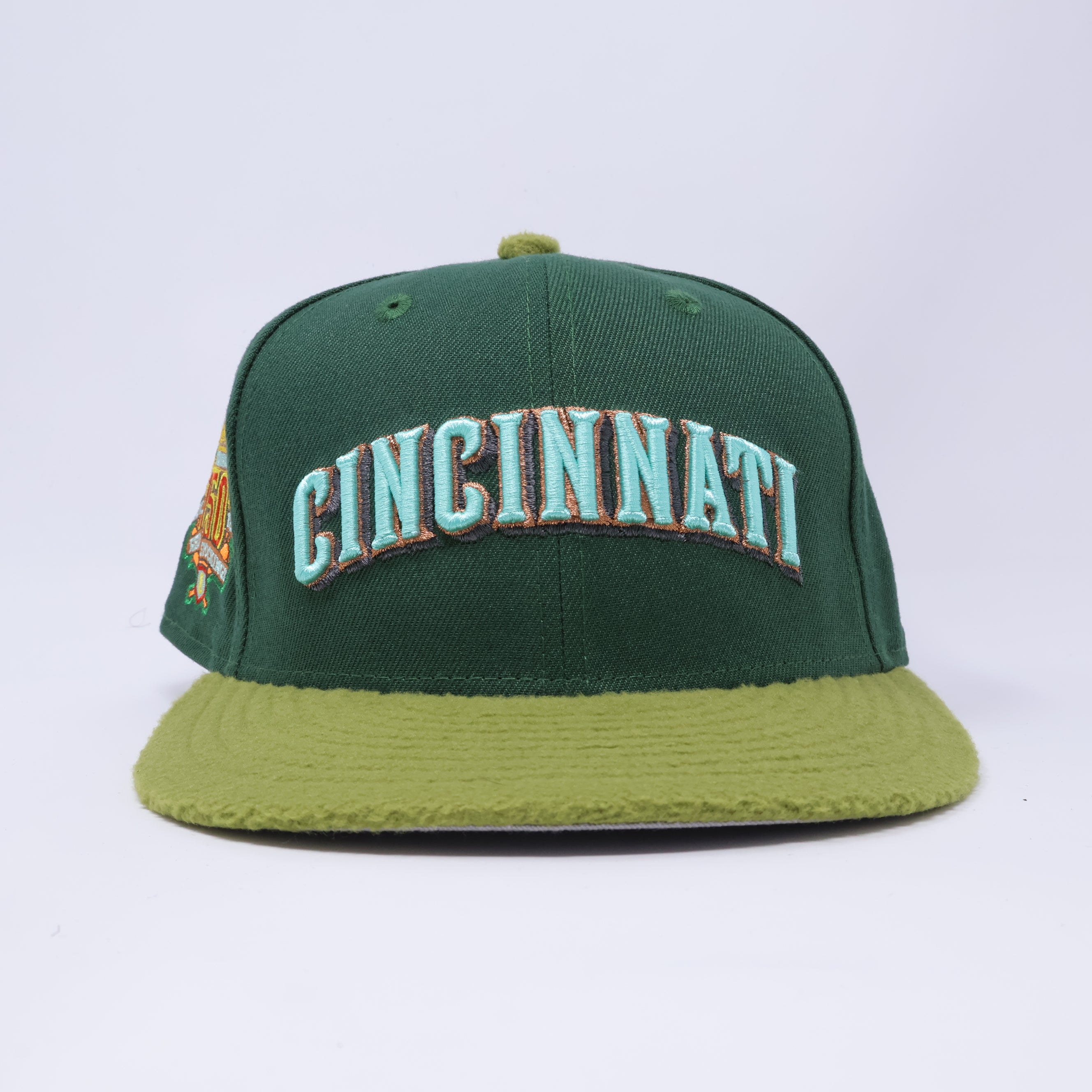 USED 1/8 Green Cincinnati Reds 150 Years 59fifty New Era Fitted Hat Cap