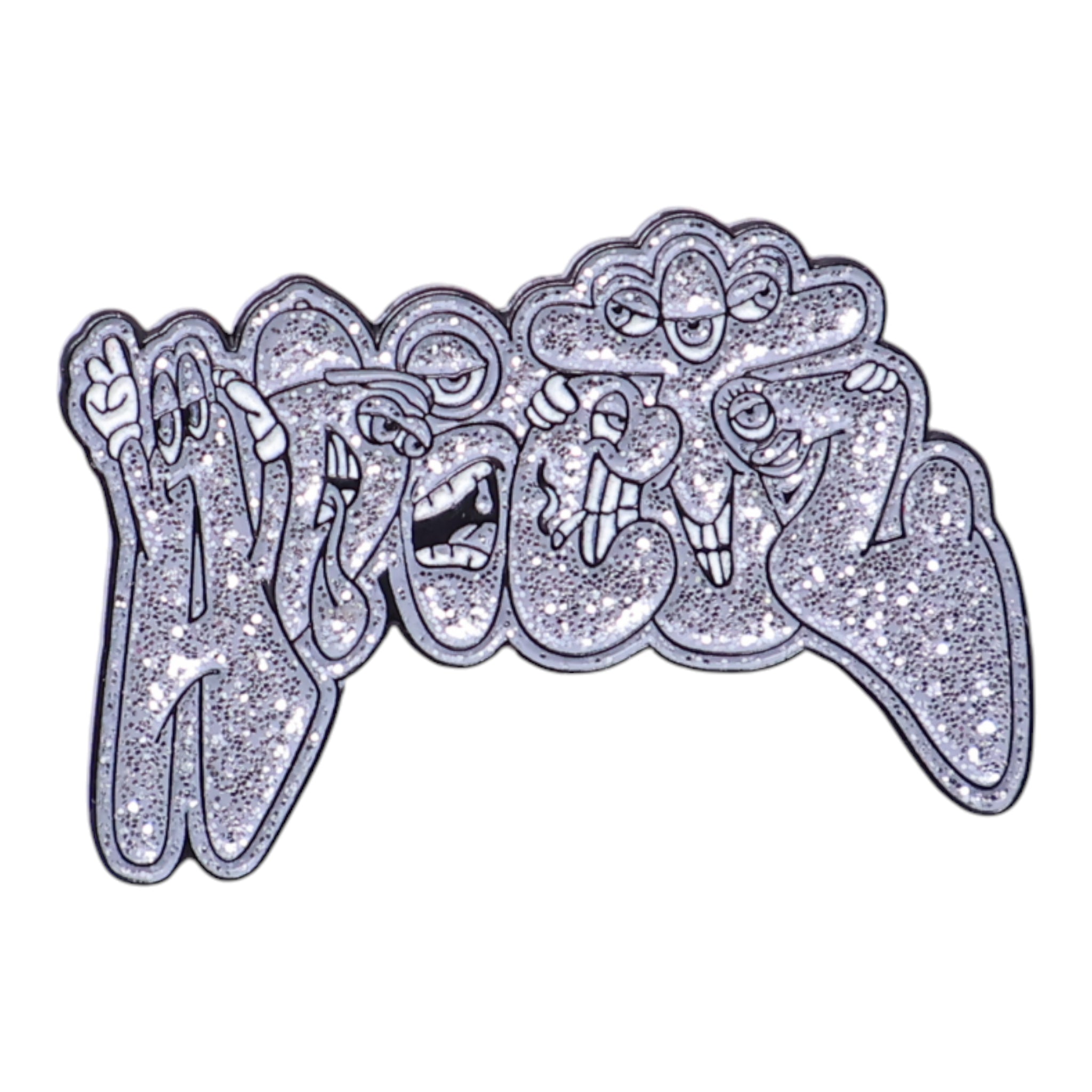 Silver Abstract Graffiti Script Pin
