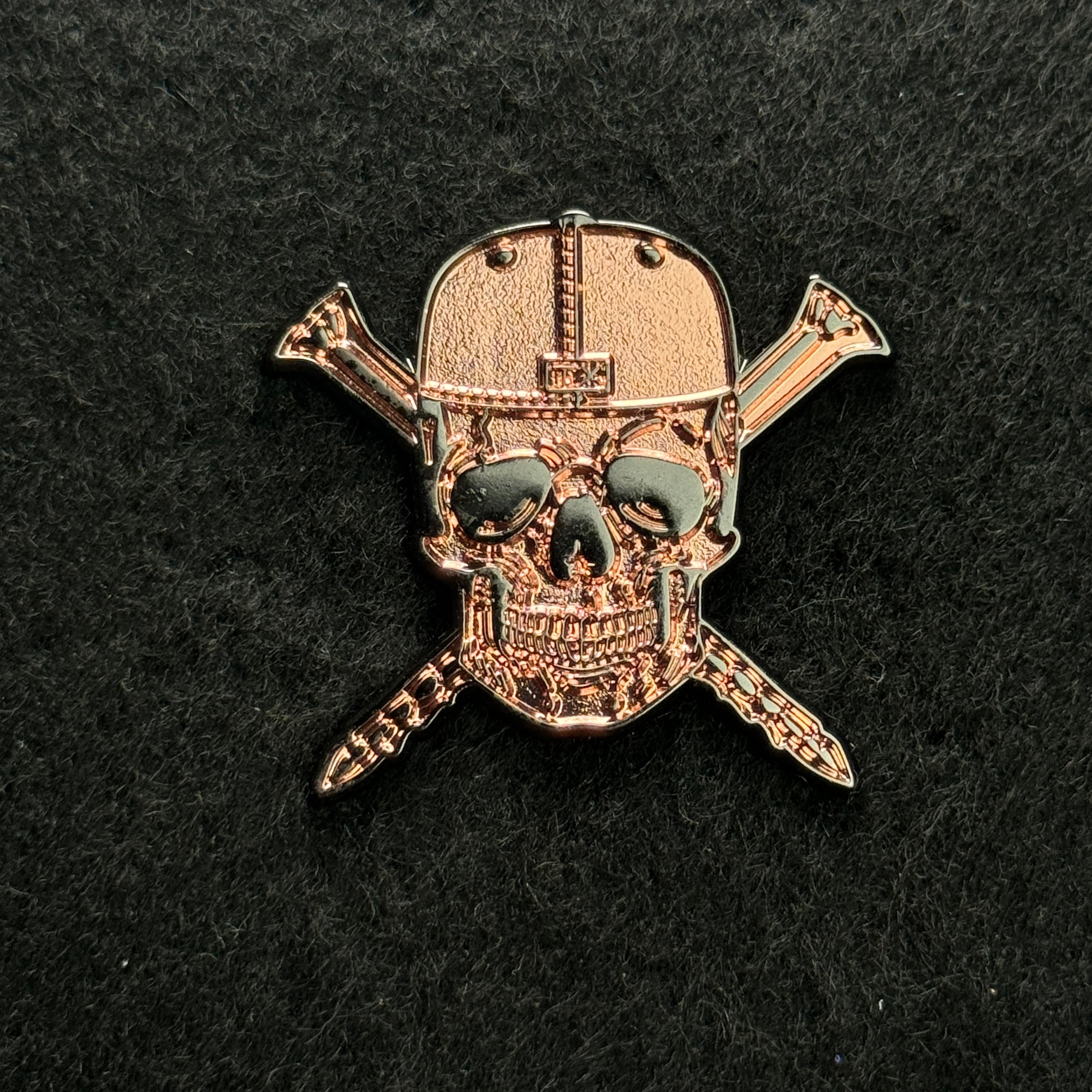 TXFitted Skull Screws Copper Skull Black Plating Graphic Pin