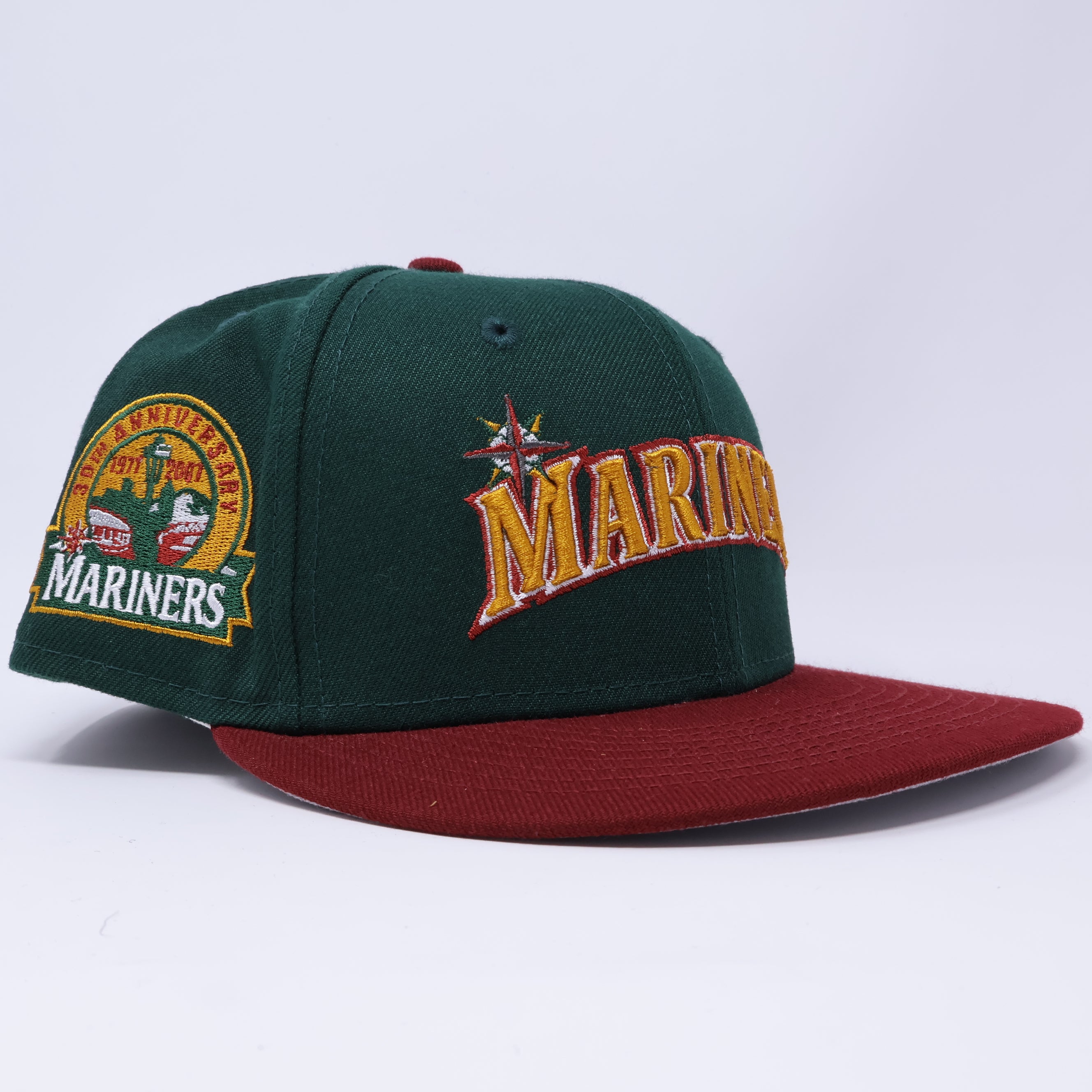 USED 1/8 Green Seattle Mariners 30th Anniversary 59fifty New Era Fitted Hat Cap