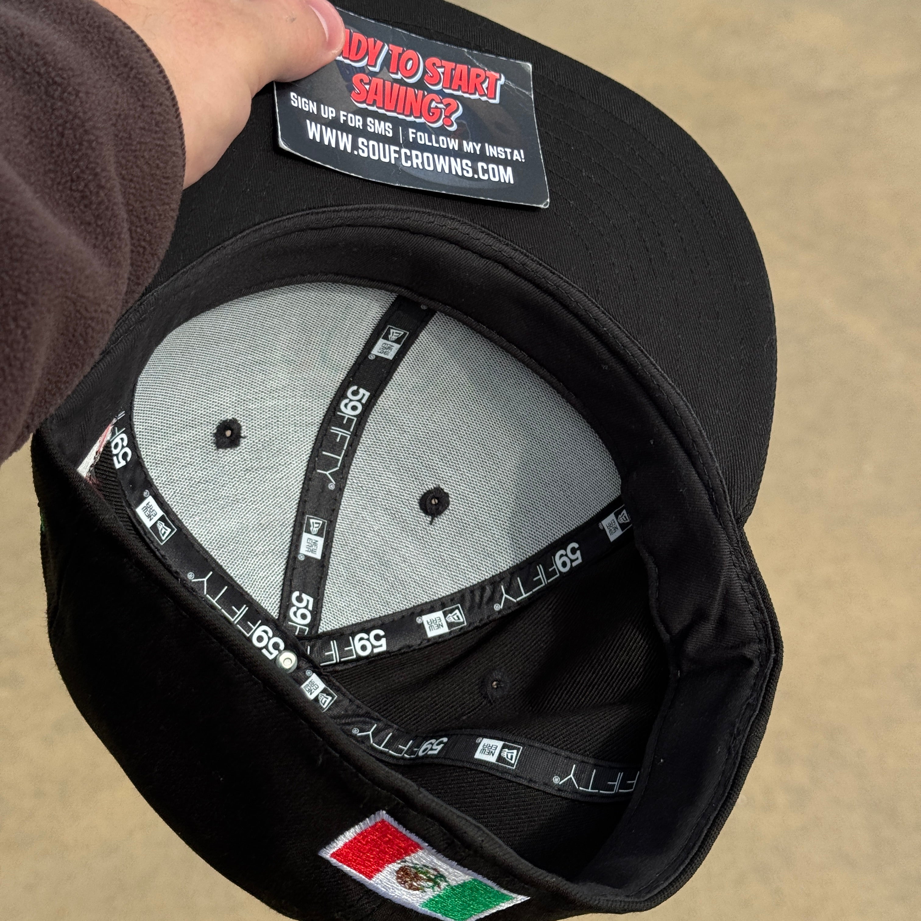 USED 1/2 Black Mexico WBC Man Riding Horse 59fifty New Era Fitted Hat Cap