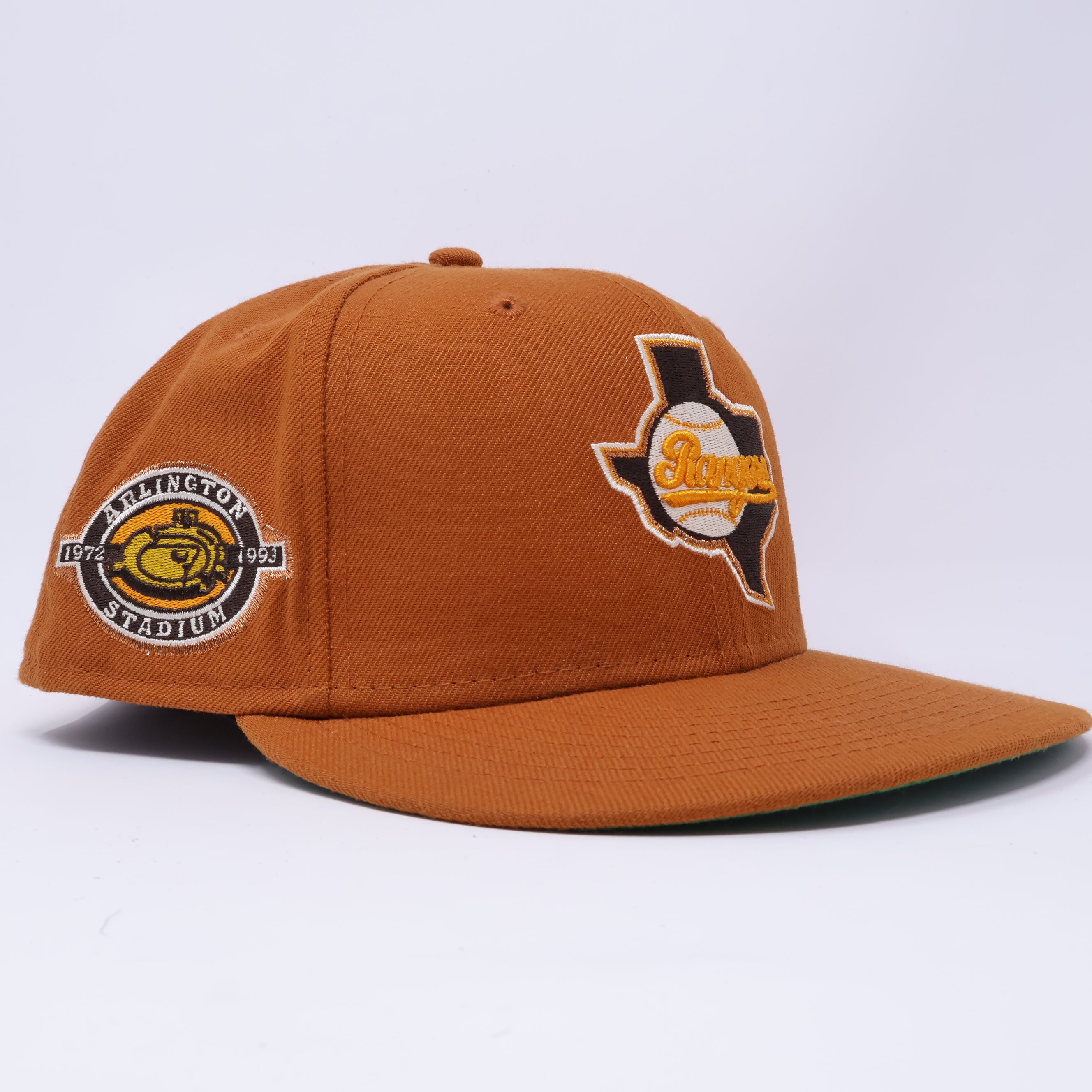 USED 5/8 Orange Dallas Texas Rangers Arlington Stadium 59fifty New Era Fitted Hat Cap