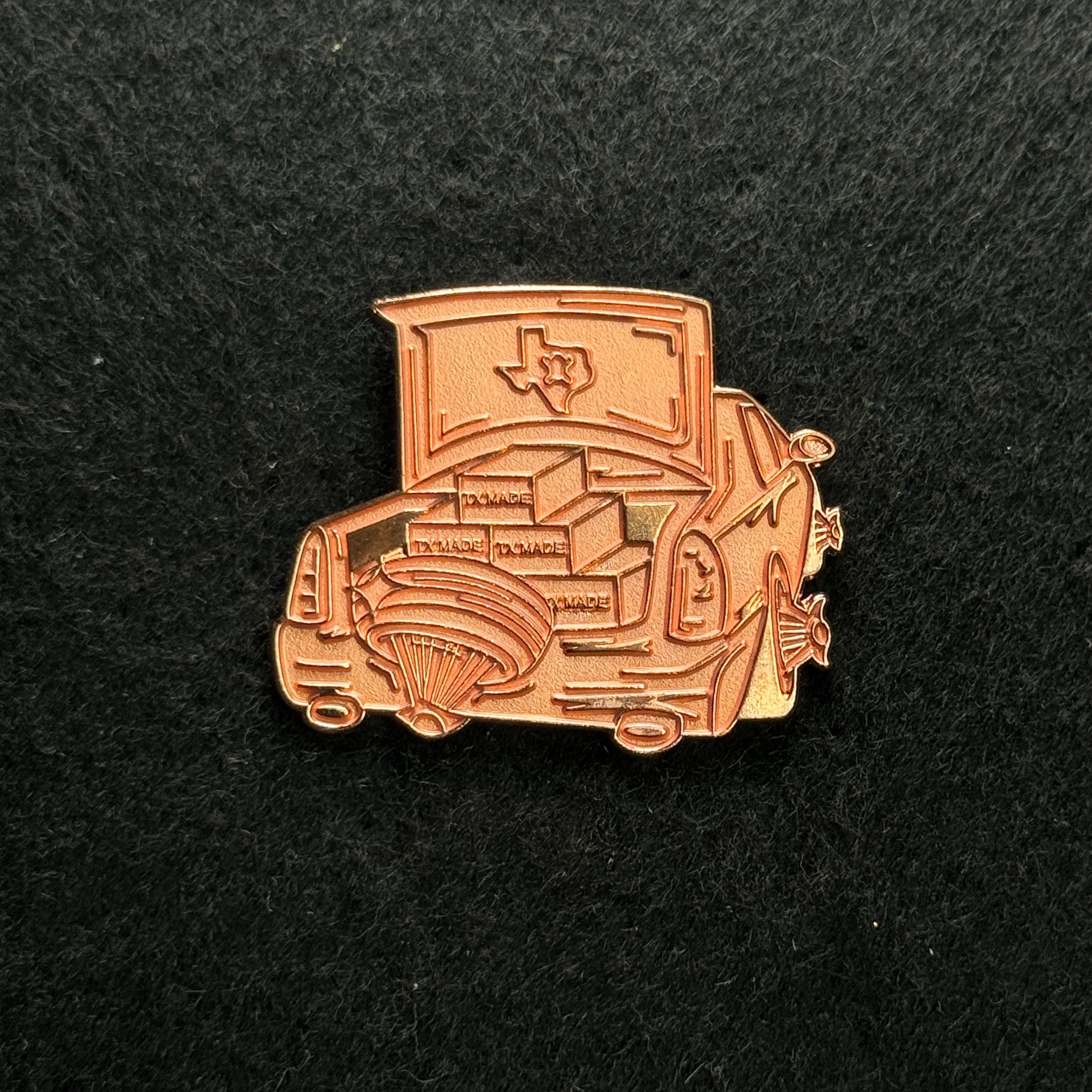 TXFitted SLAB car Copper Graphic Pin