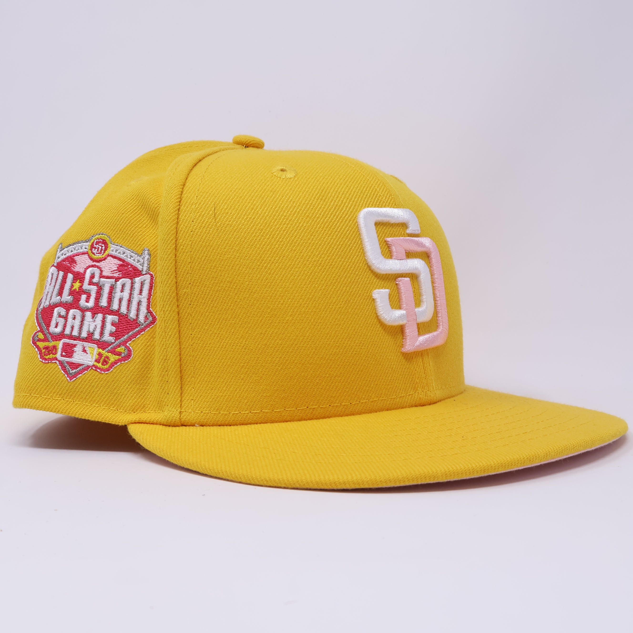USED 5/8 Yellow San Diego Padres 2018 All Star Game 59fifty New Era Fitted Hat Cap