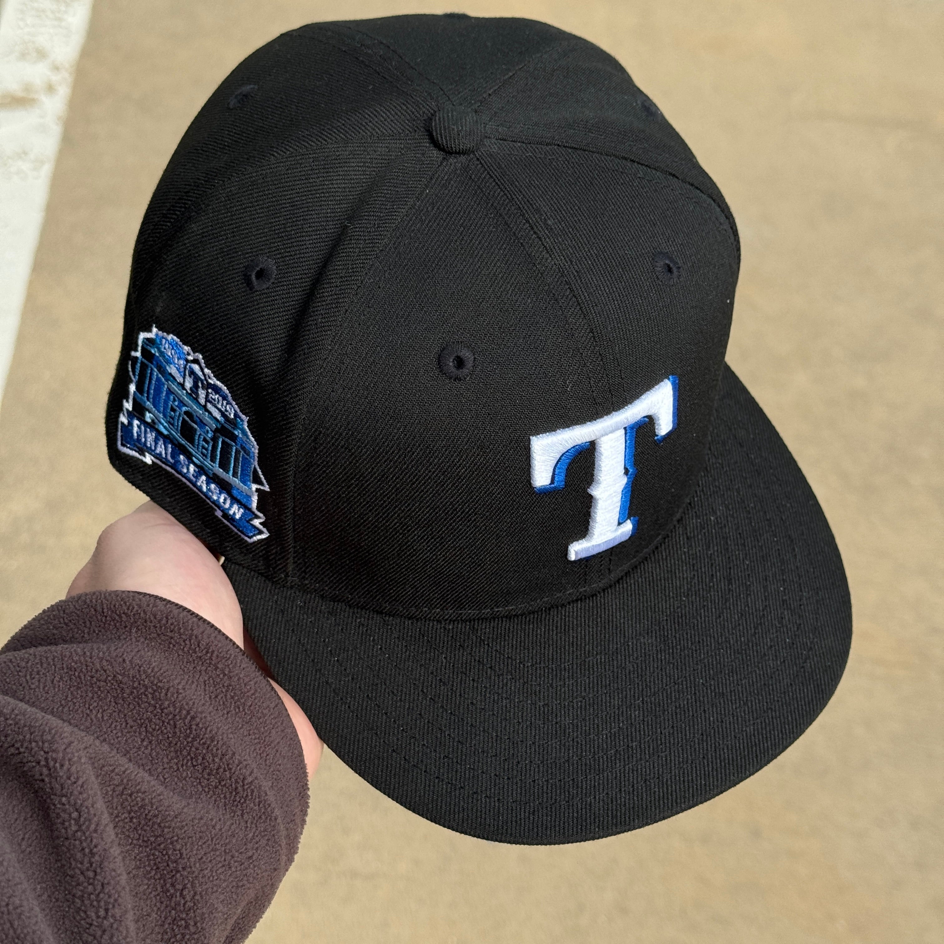 USED 3/4 Black Dallas Texas Rangers Final Season 59fifty New Era Fitted Hat Cap