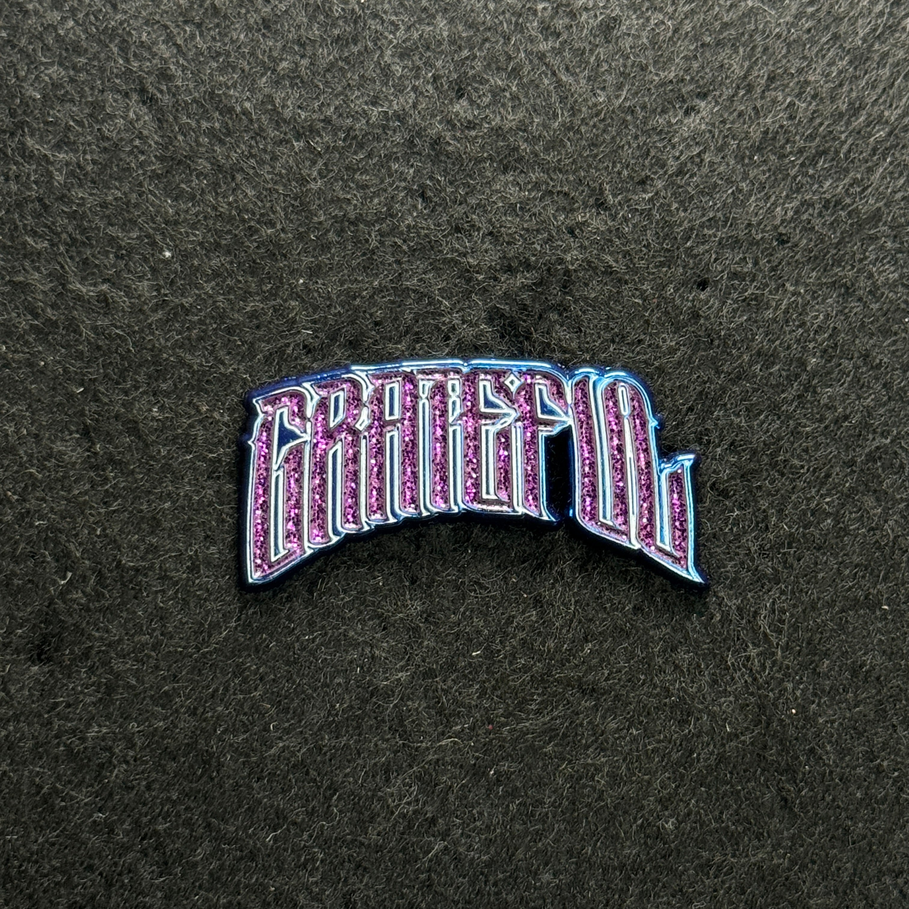 GRATEFUL Purple  Script Pin