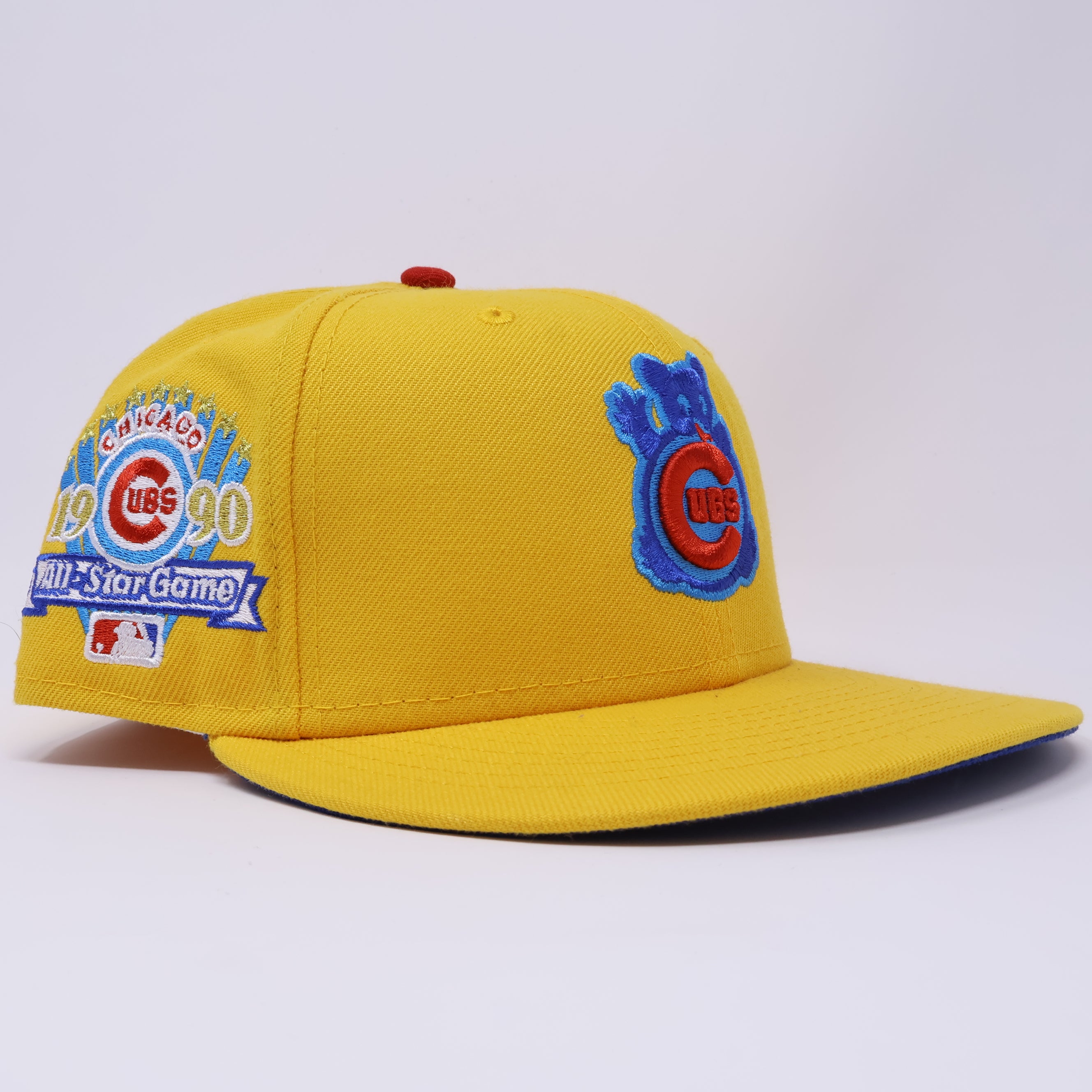 USED 1/8 Yellow Chicago Cubs 1990 All Star Game 59fifty New Era Fitted Hat Cap