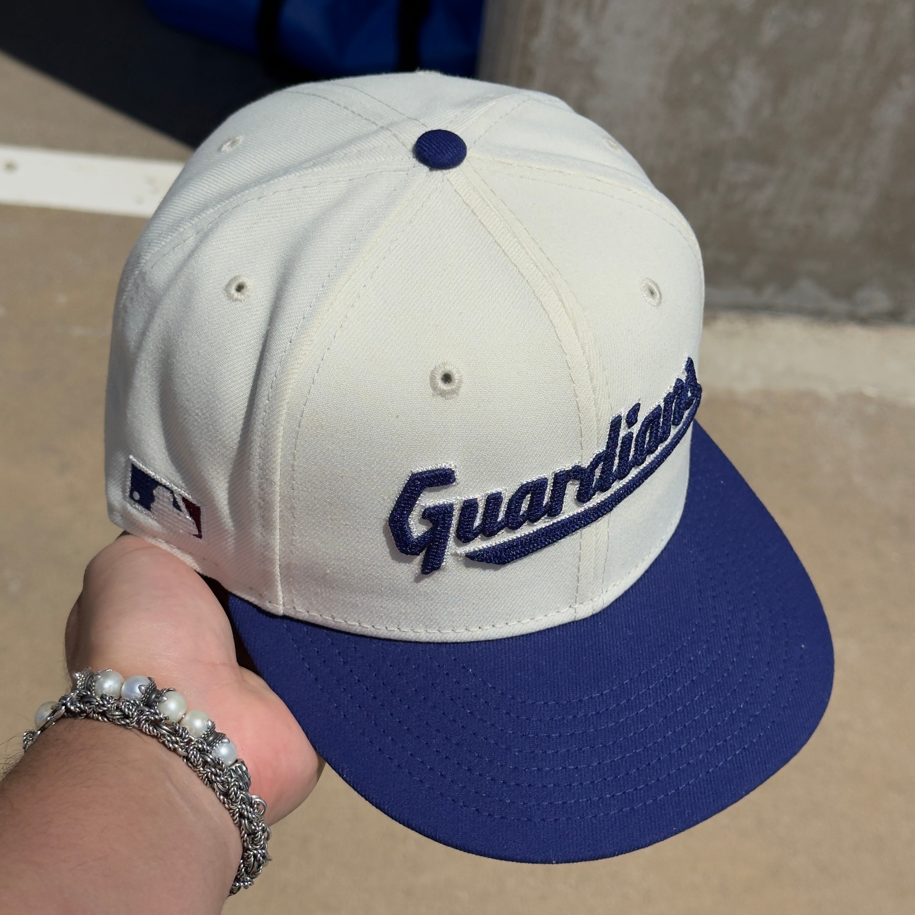 5/8 USED Chrome Cleveland Guardians Indians Hatclub simple 59fifty New Era Fitted Hat Cap