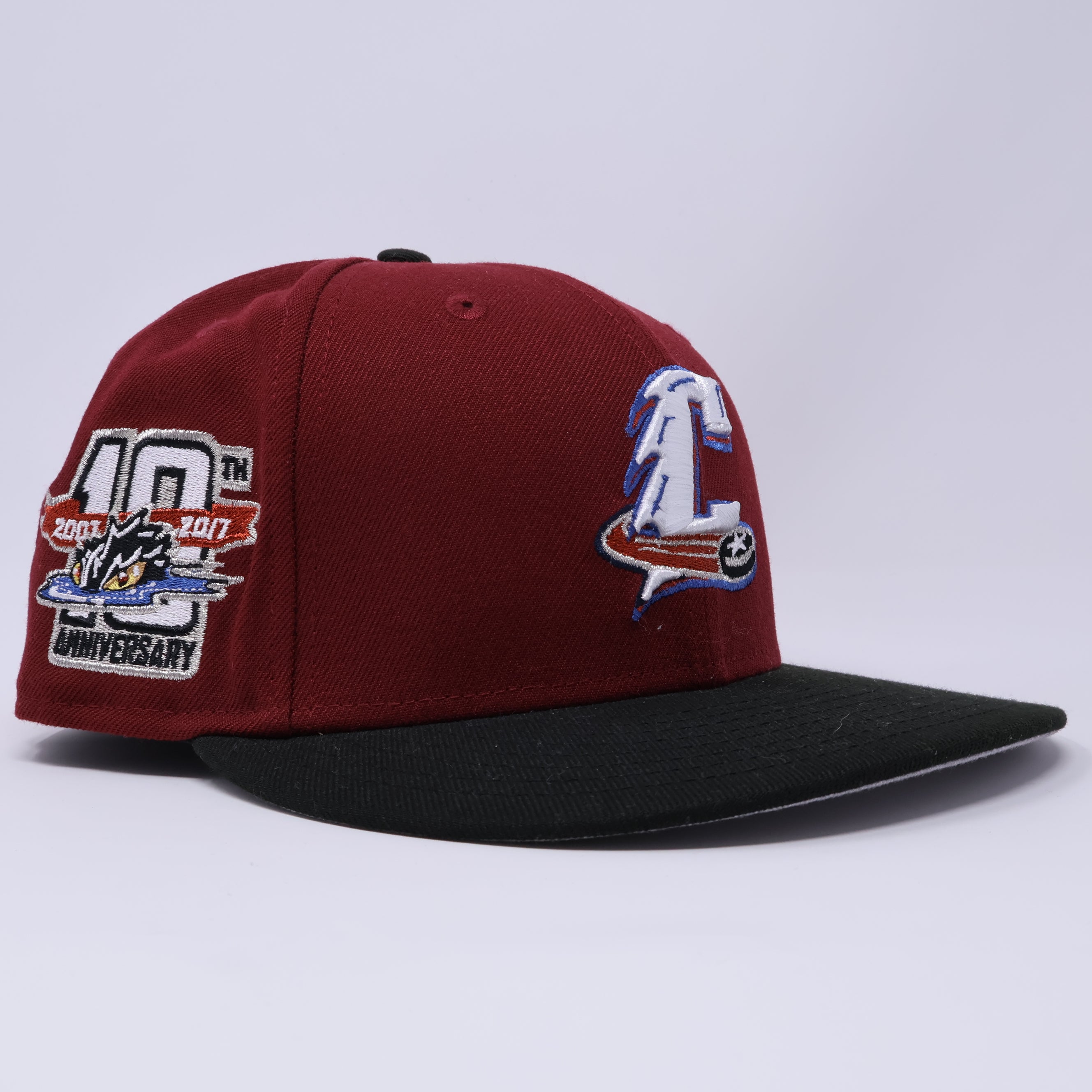 USED 1/8 Maroon Cleveland Monsters AHL 59fifty New Era Fitted Hat Cap