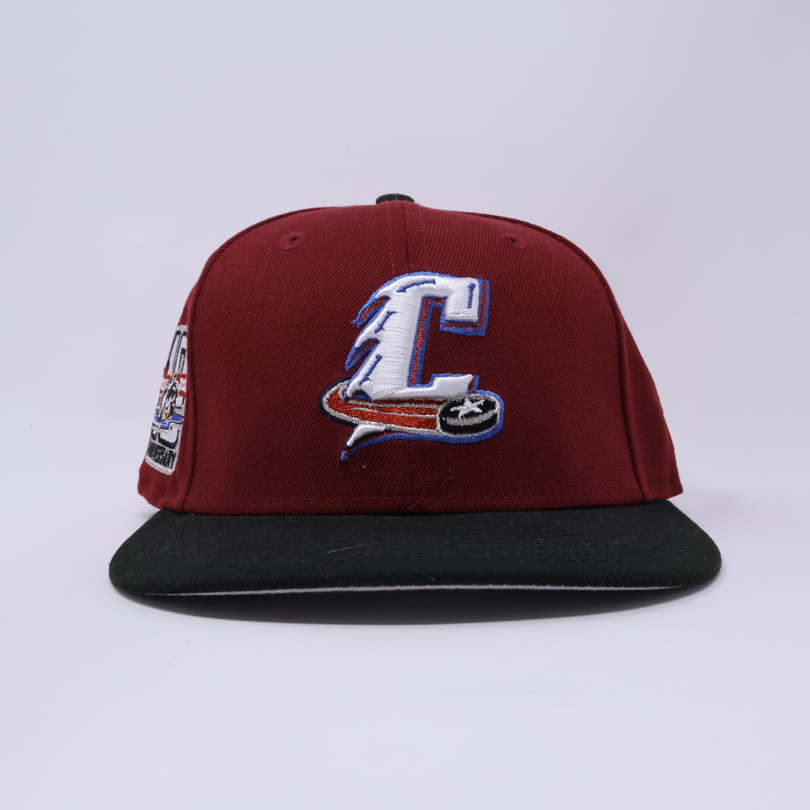 USED 1/8 Maroon Cleveland Monsters AHL 59fifty New Era Fitted Hat Cap