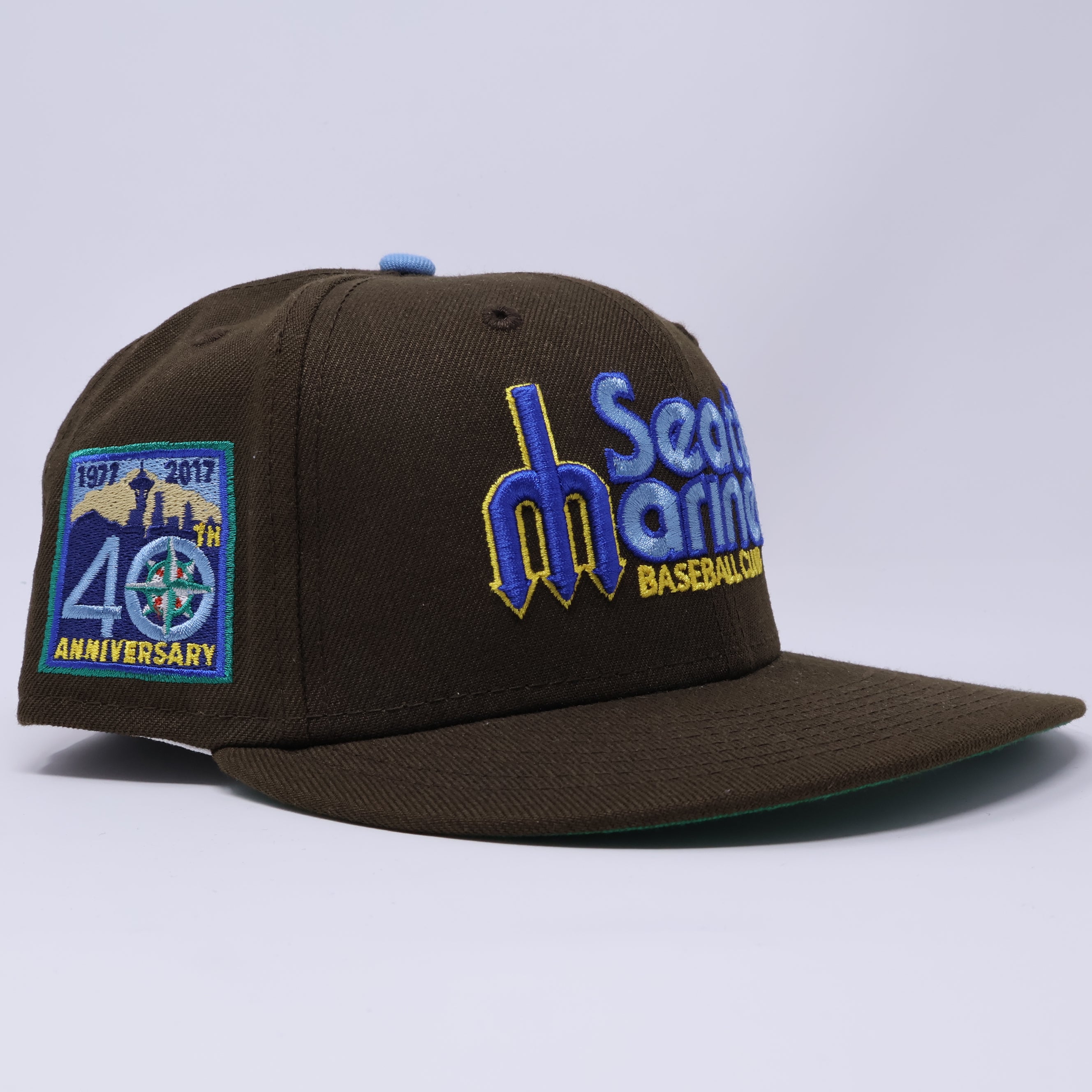 USED 1/8 Brown Seattle Mariners 40th Anniversary 59fifty New Era Fitted Hat Cap
