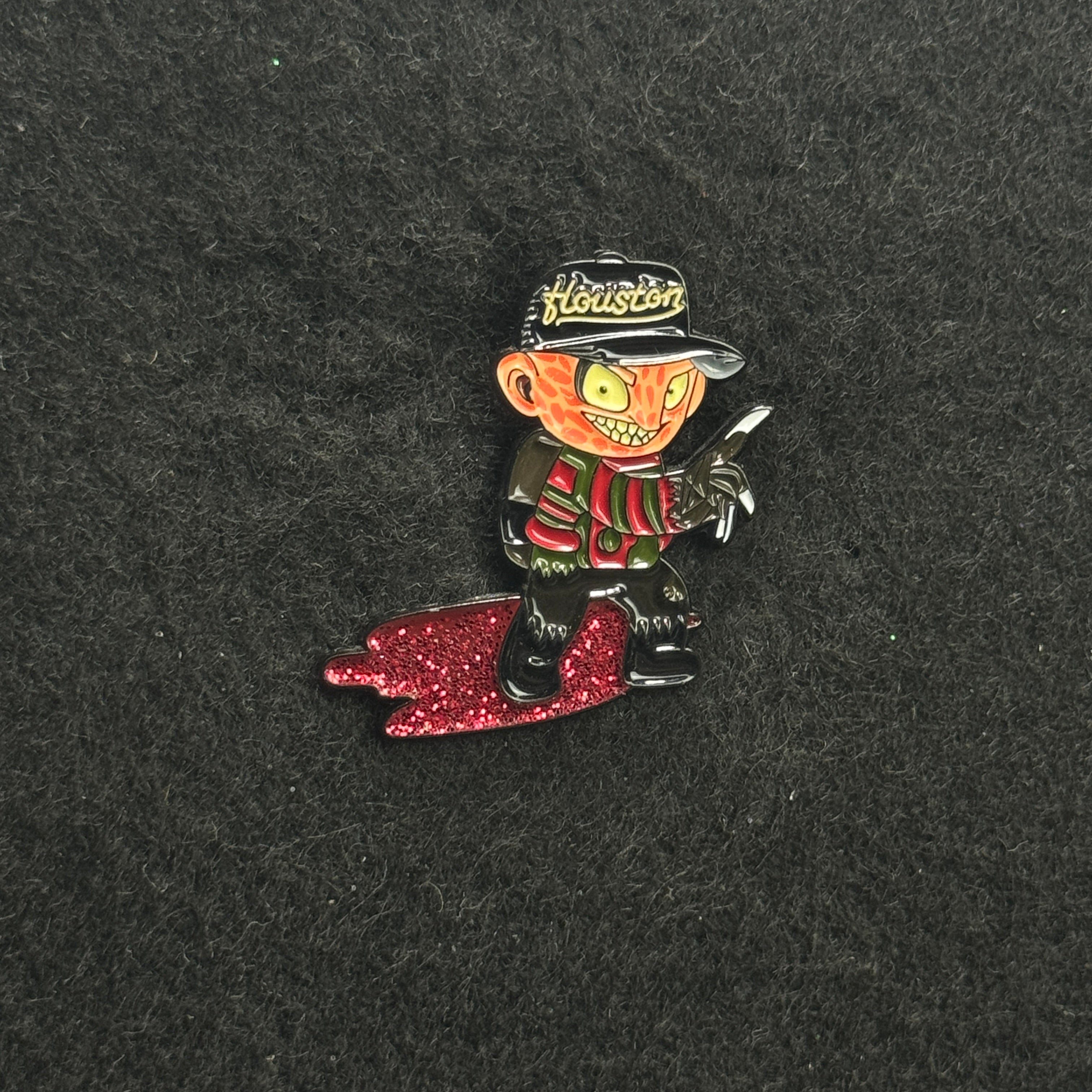 Halloween Inspired Freddy Krueger Bloody Graphic Pin