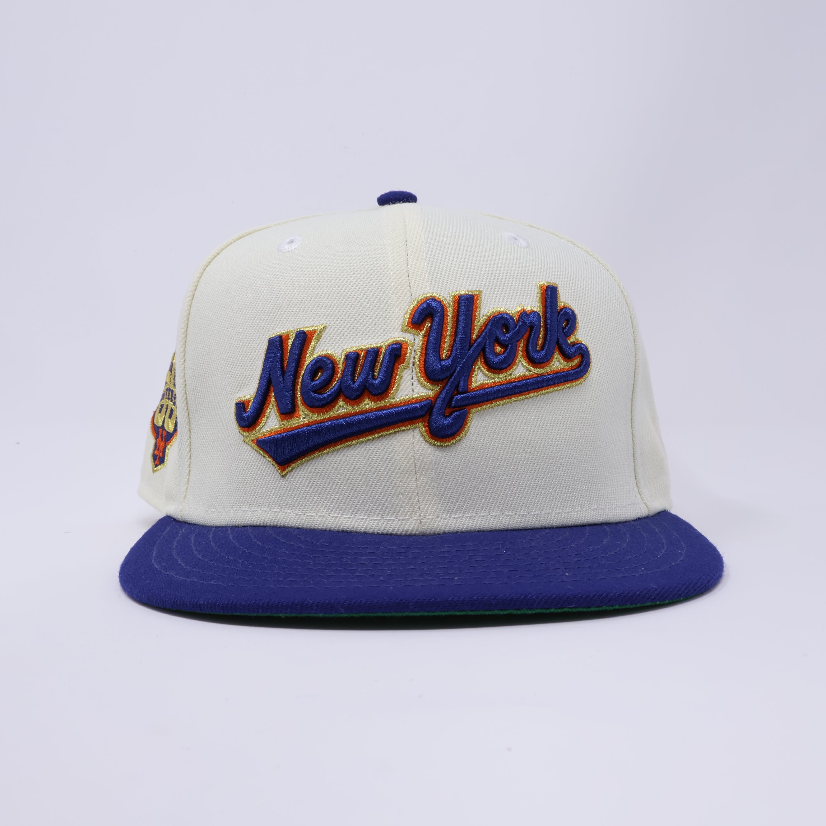 USED 1/8 Chrome New York Mets 50th Anniversary 59fifty New Era Fitted Hat Cap