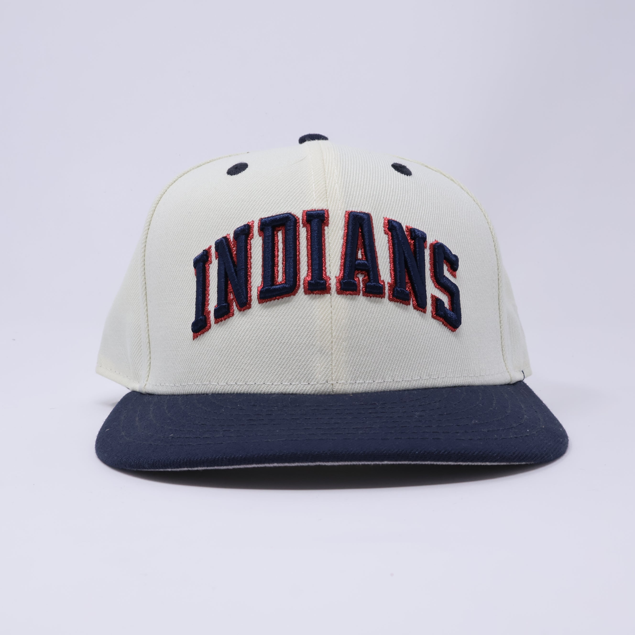 USED 1/8 Chrome Cleveland Indians Simple Clean Dope 59fifty New Era Fitted Hat Cap
