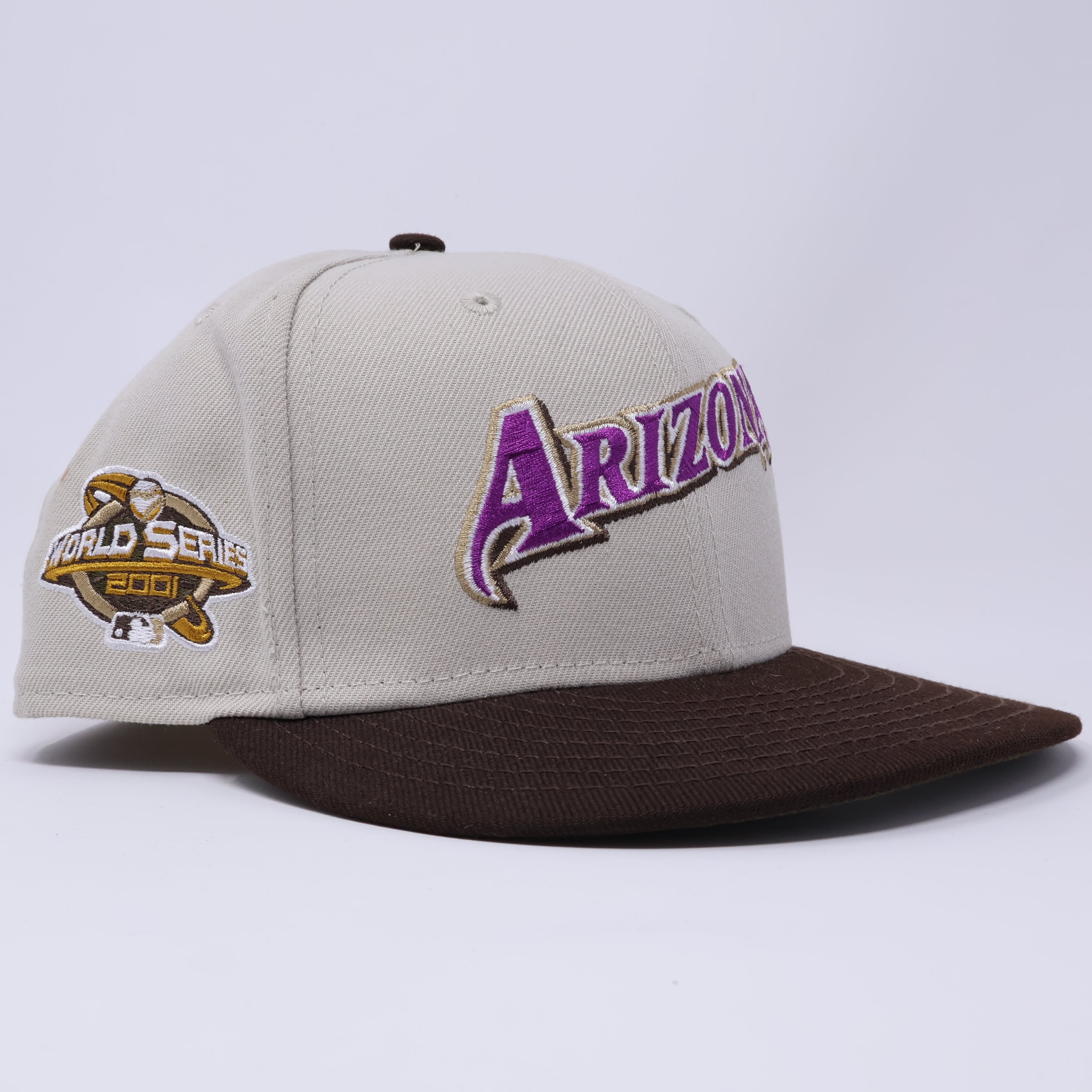 USED 5/8 Stone Arizona Diamondbacks 2001 World Series 59fifty New Era Fitted Hat Cap