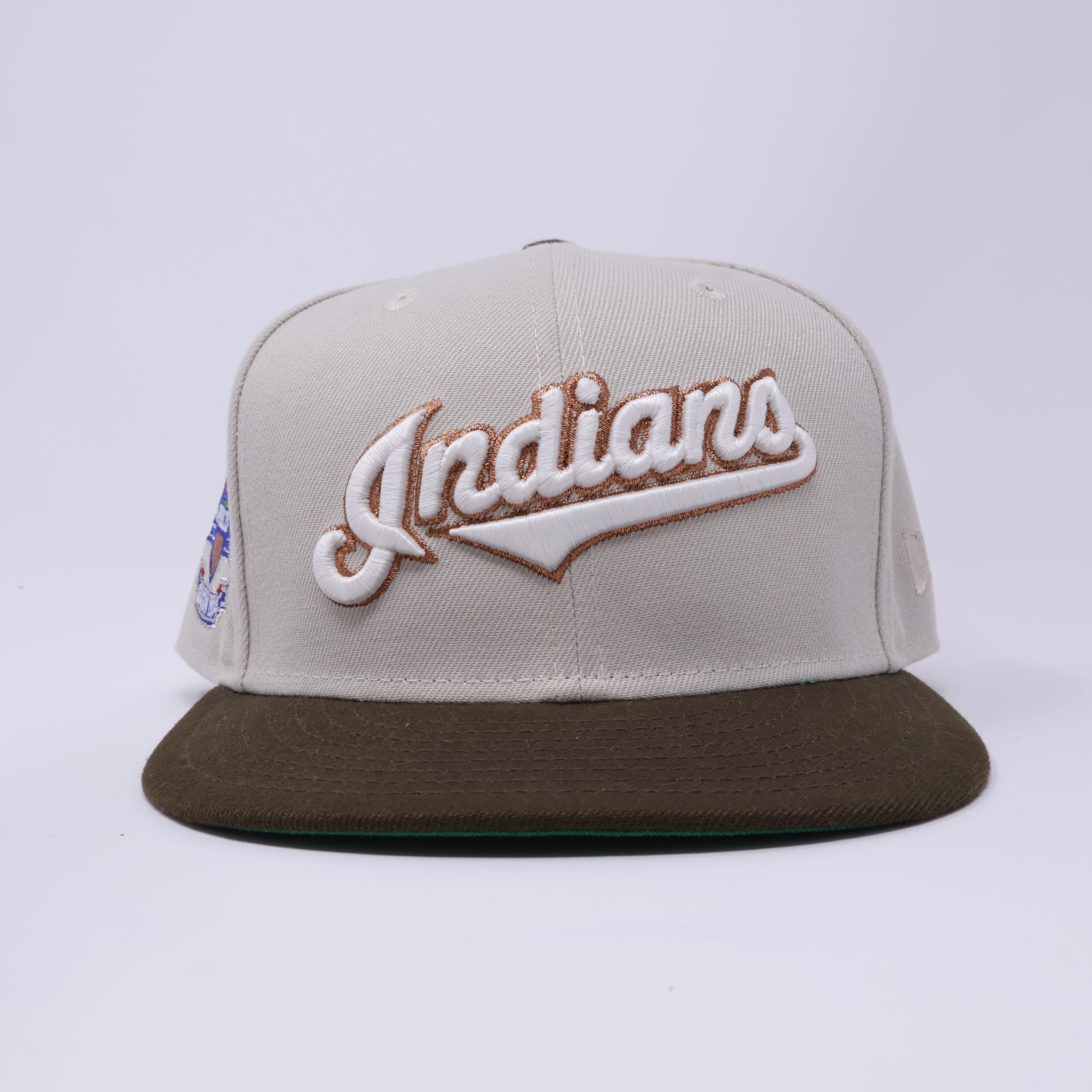 USED 5/8 Stone Cleveland Indians Jacobs Field 59fifty New Era Fitted Hat Cap