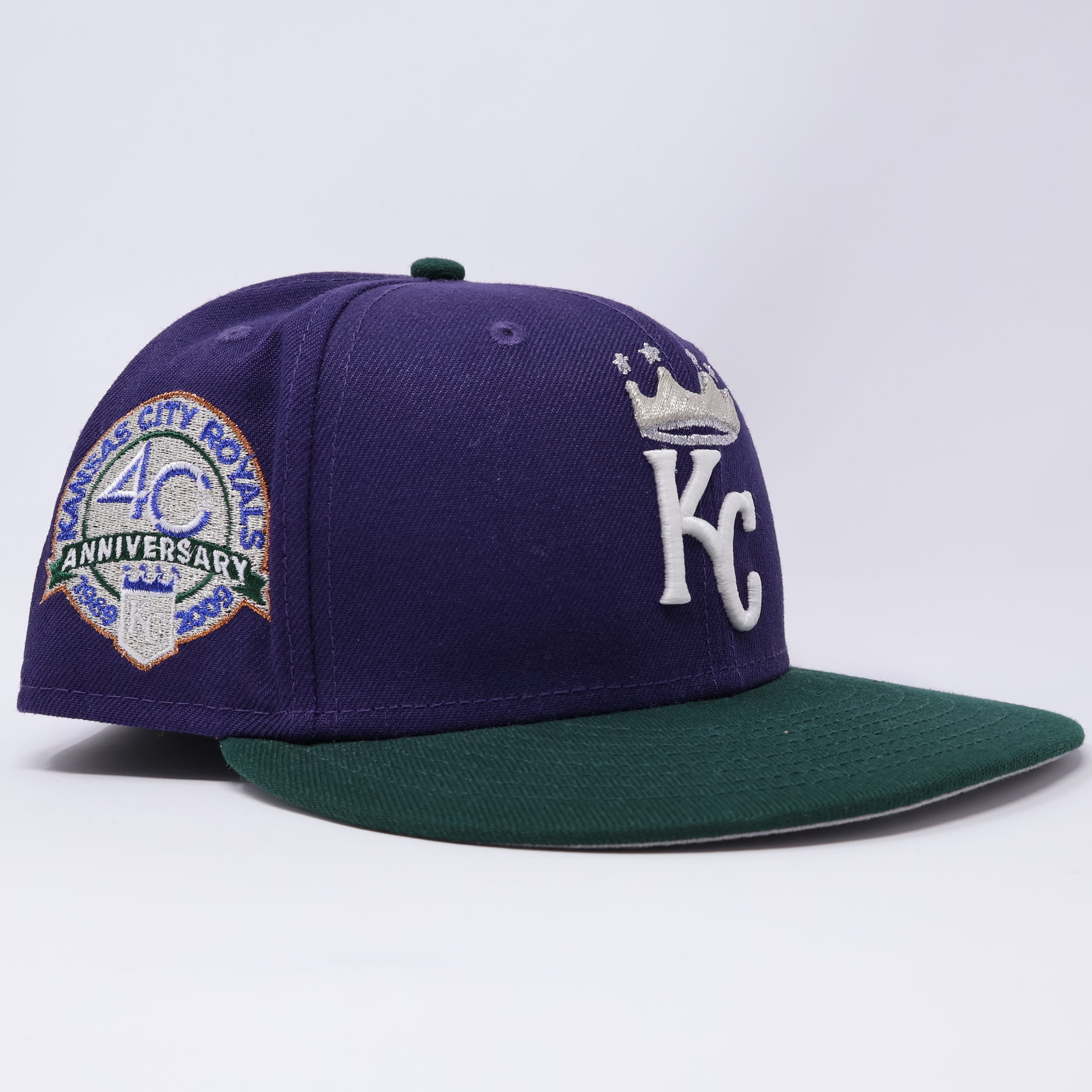USED 1/8 Purple Kansas City Royals 40th Anniversary Rolex 59FIFTY New Era Fitted Hat