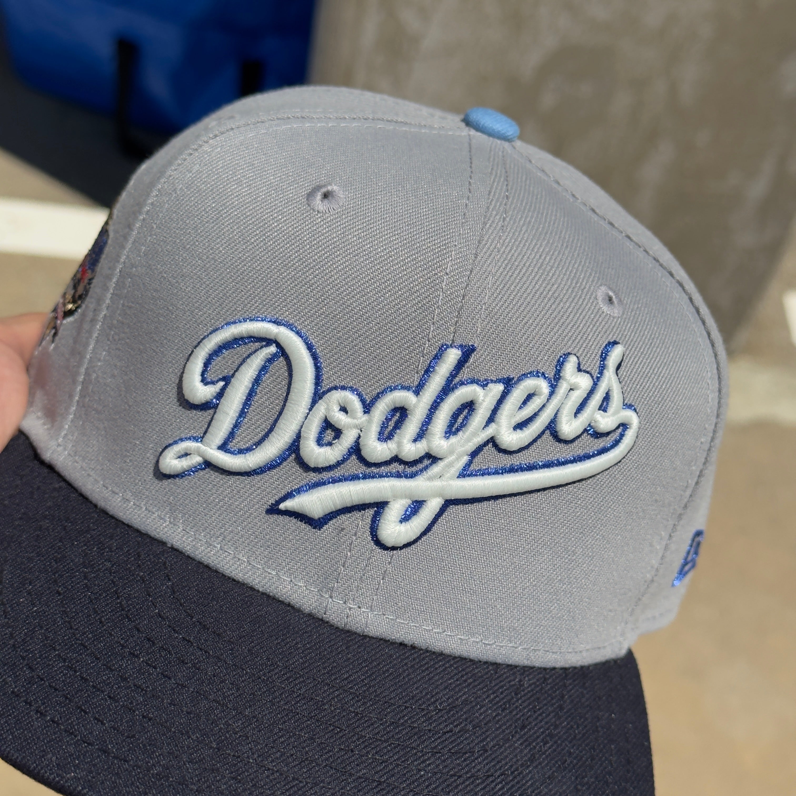 5/8 USED Gray Los Angeles Dodgers 40th Anniversary 59fifty New Era Fitted Hat Cap