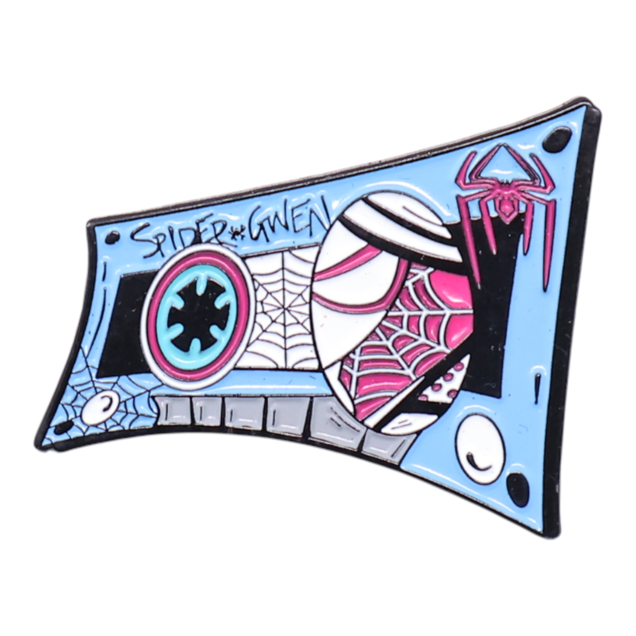 Gwen Spider Man Cassette Tape Graphic Pin