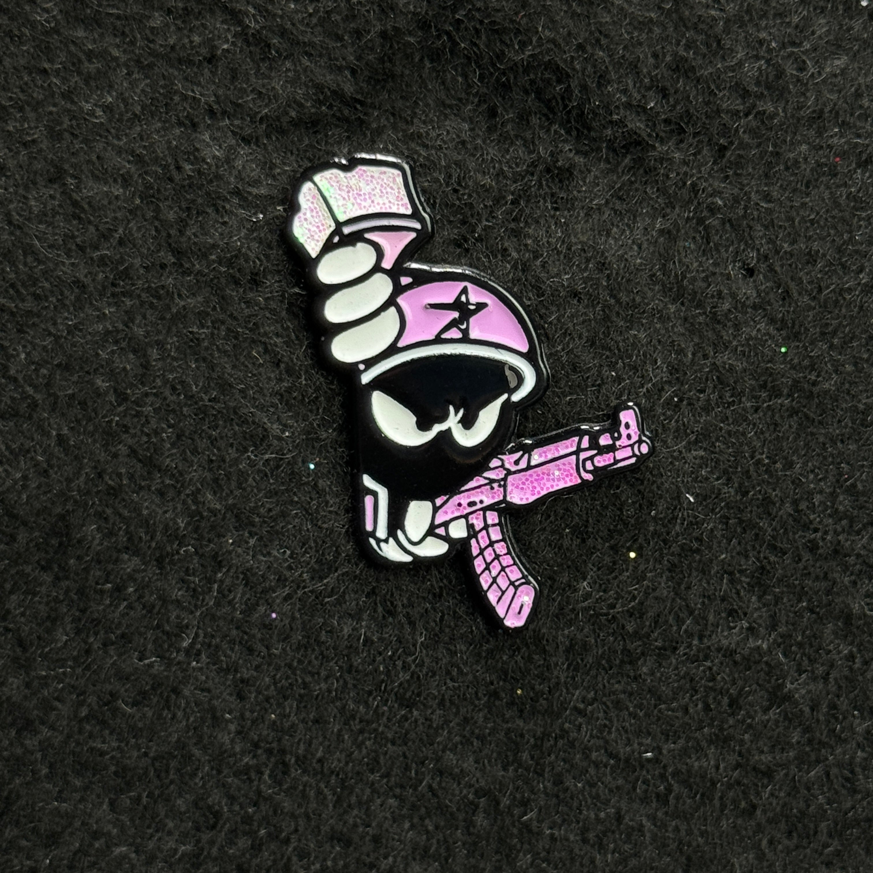 Pink AK-47 Marvin the Martian Peeker Pin (GITD)