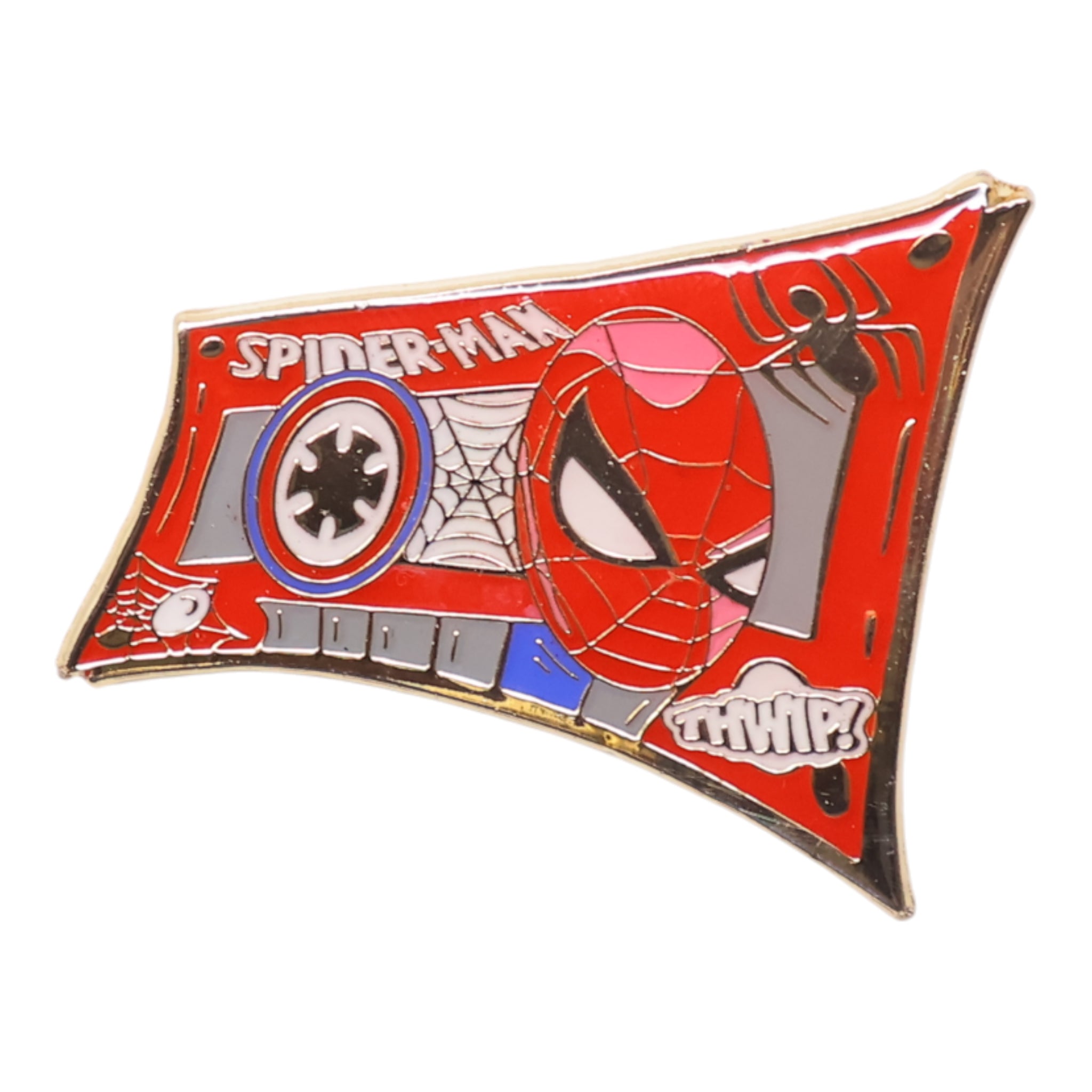 Classic Spider Man Cassette Tape Graphic Pin