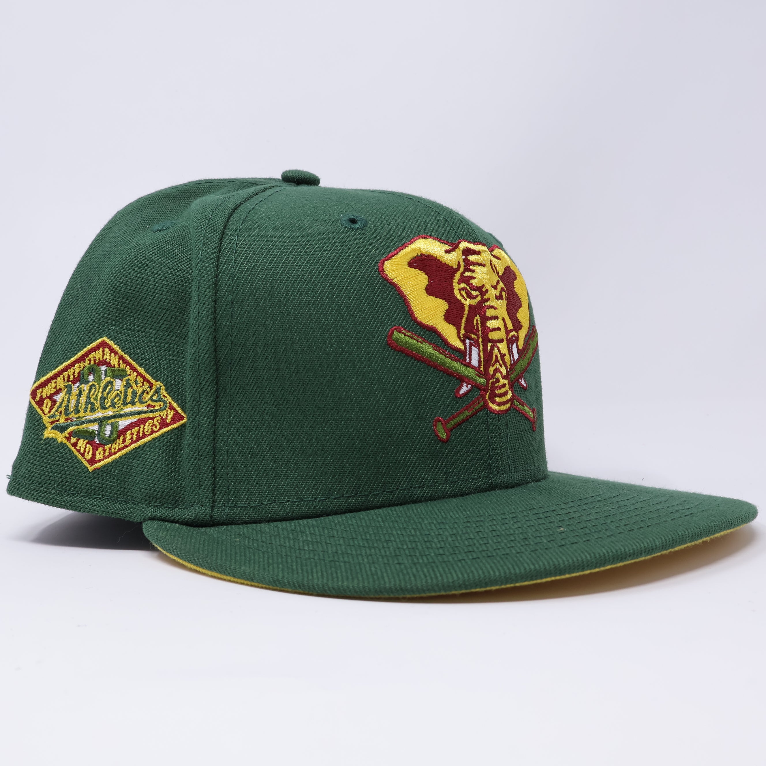 USED 5/8 Green Oakland Athletics 25th Anniversary 59fifty New Era Fitted Hat Cap