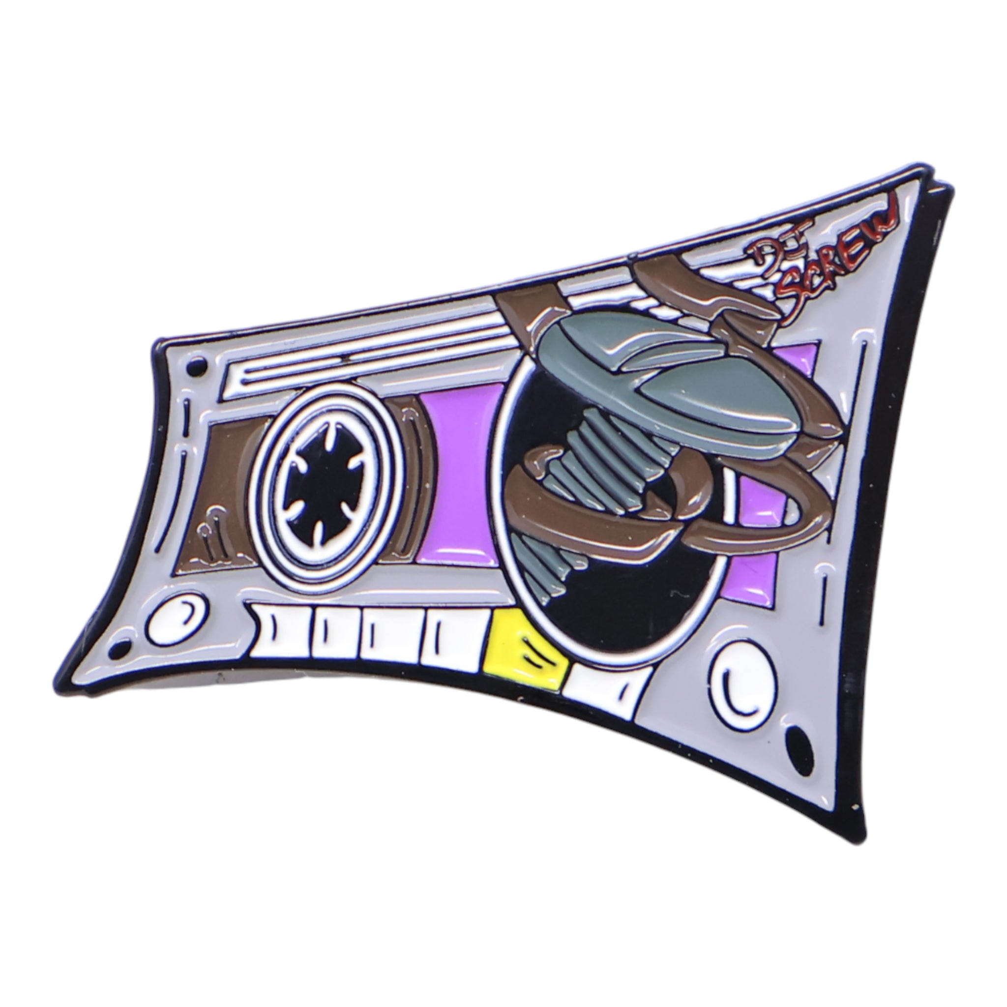 Screwed Cassette Tape Graphic Pin