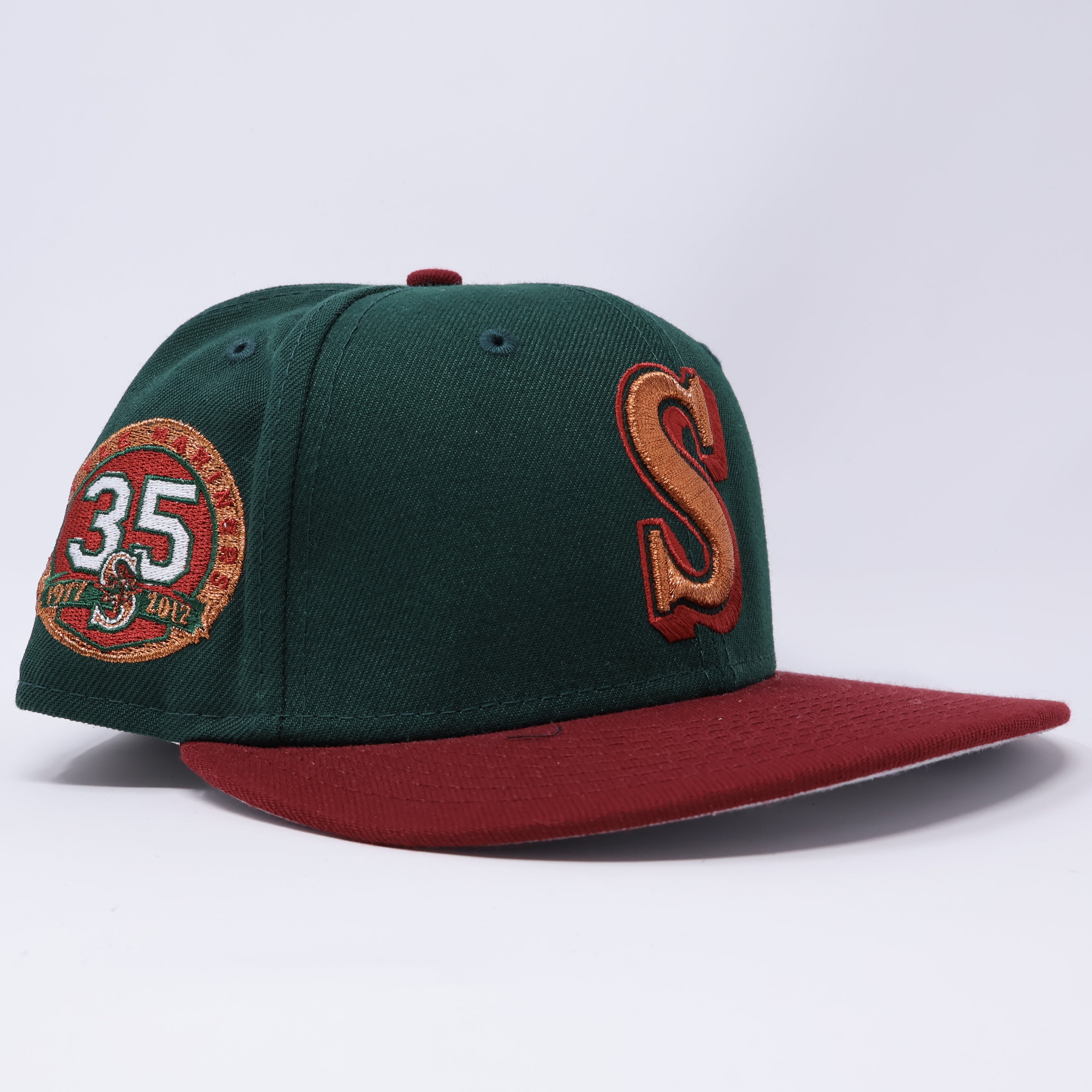 USED 1/8 Green Seattle Mariners 35th Anniversary 59fifty New Era Fitted Hat Cap